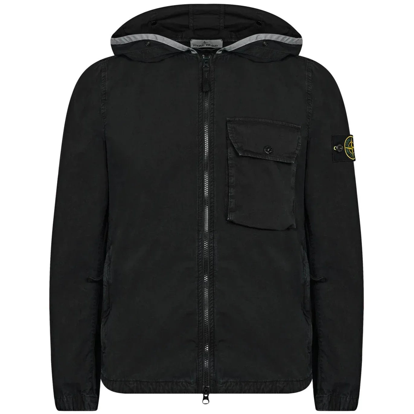 Stone Island Black Brushed Hooded Overshirt