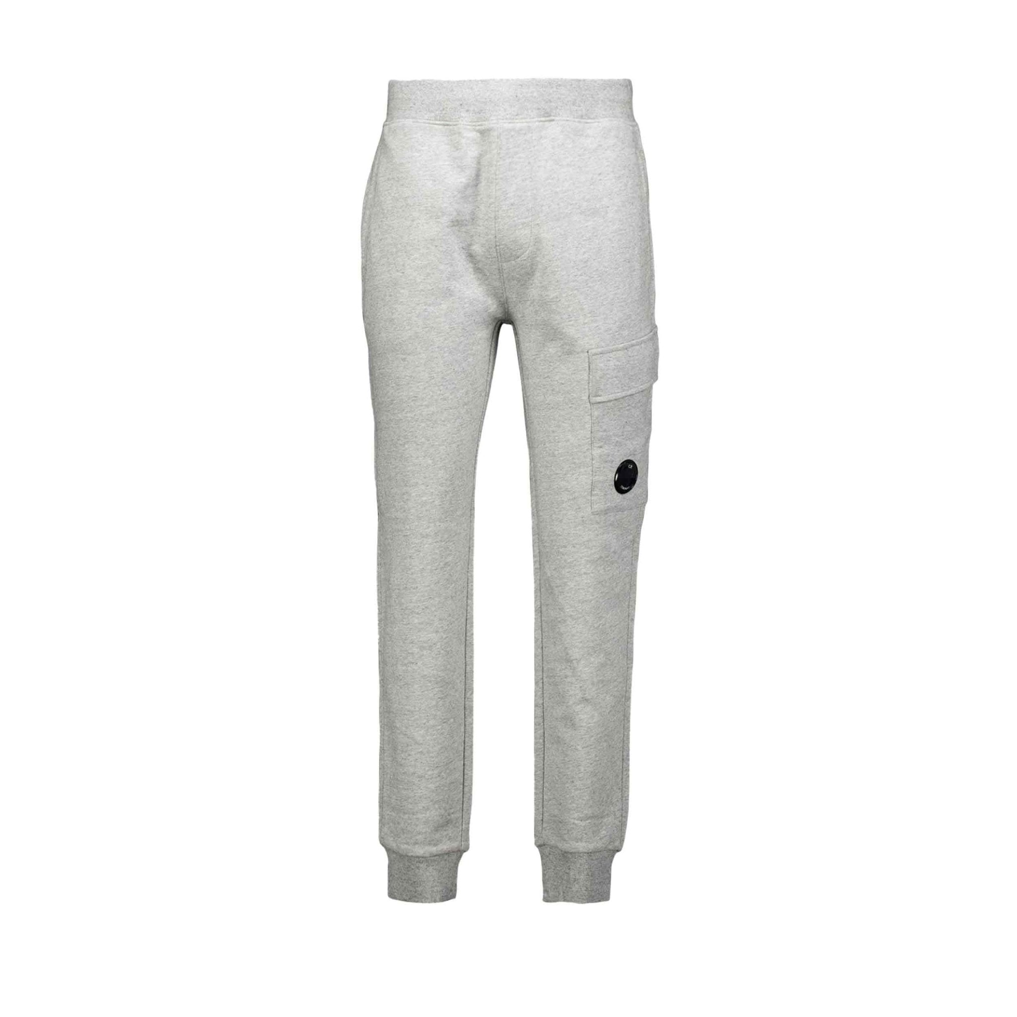 C.P. Company Diagonal Raised Fleece Cargo Sweatpants in Greystone Melange