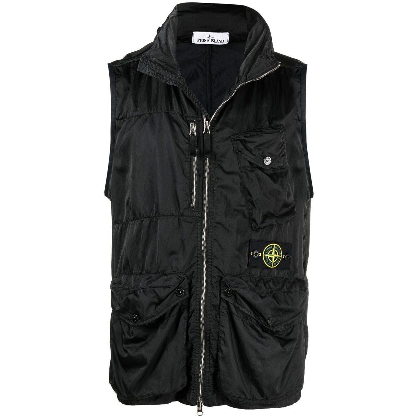 Stone Island Black Nylon Raso Gilet