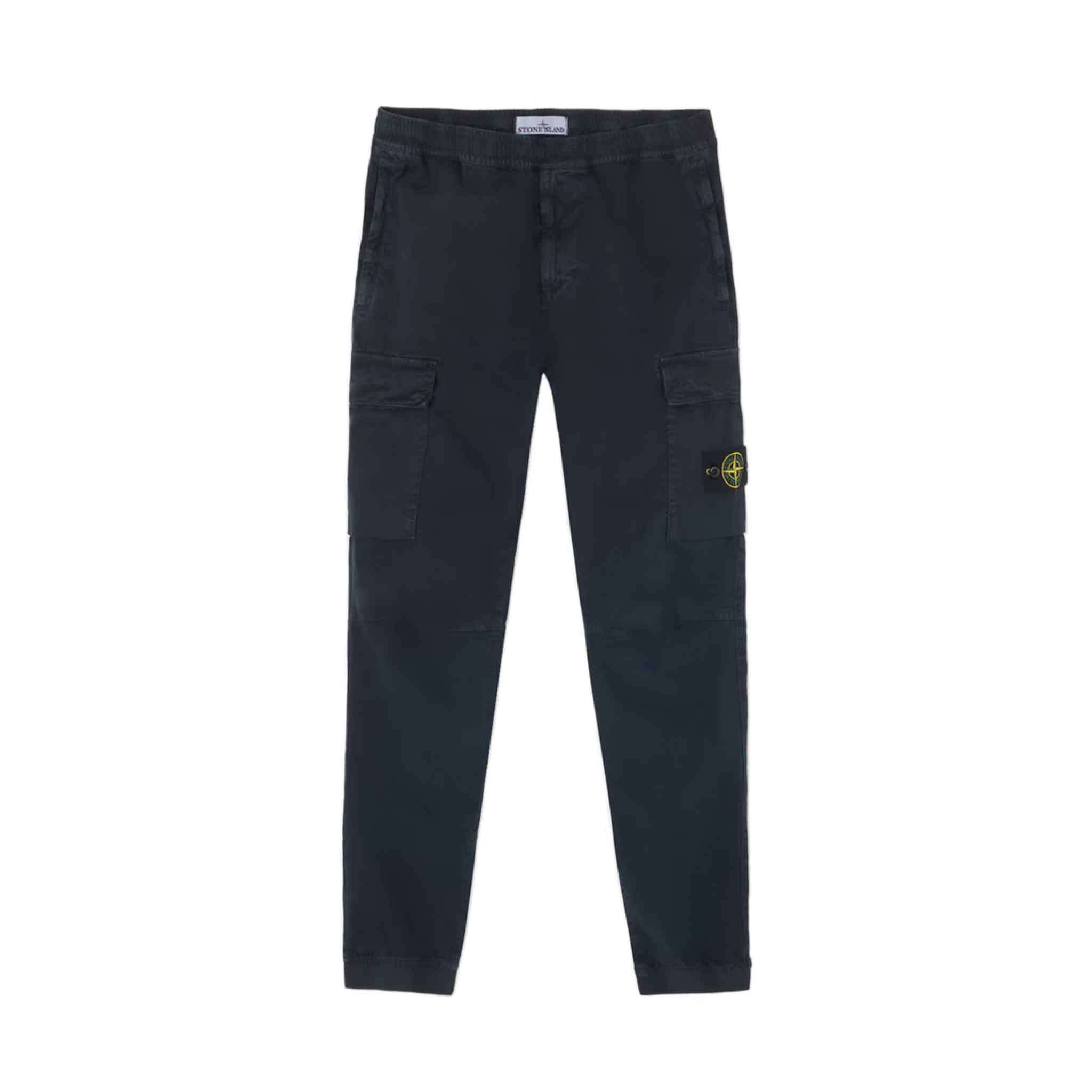 Stone Island 'Old' Effect Regular Tapered Cargo Pants in Navy Blue