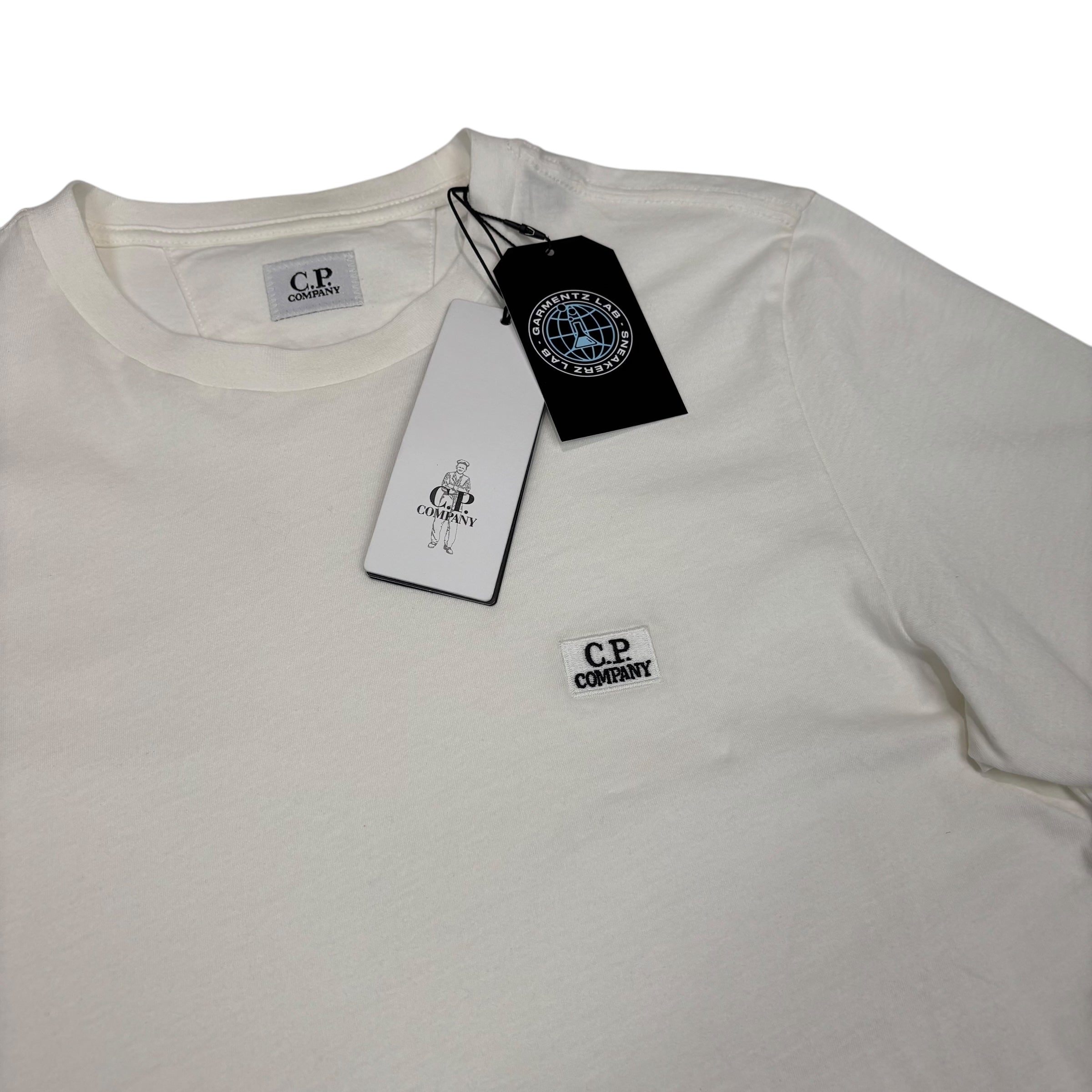 CP Company White Box Logo Embroidery Tshirt