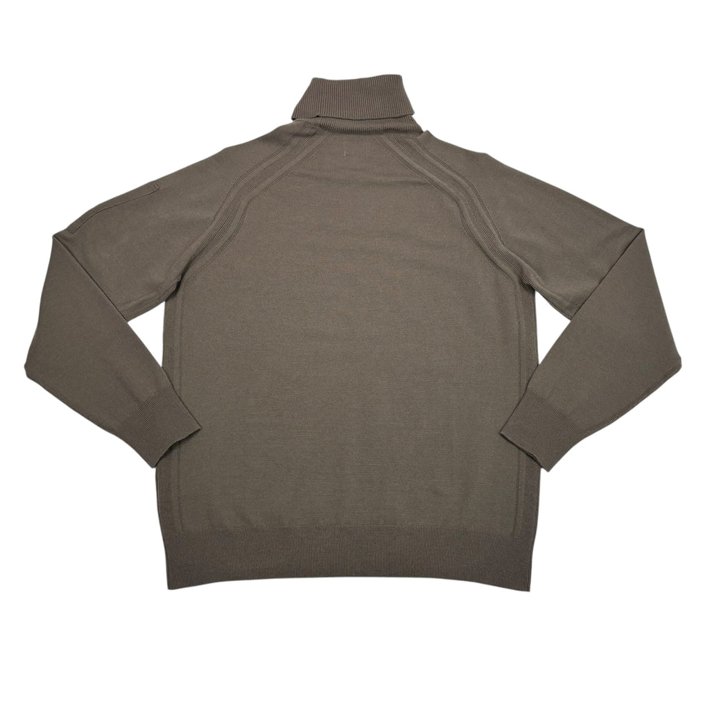 CP Company Walnut Green Cotton Turtle Neck Jumper