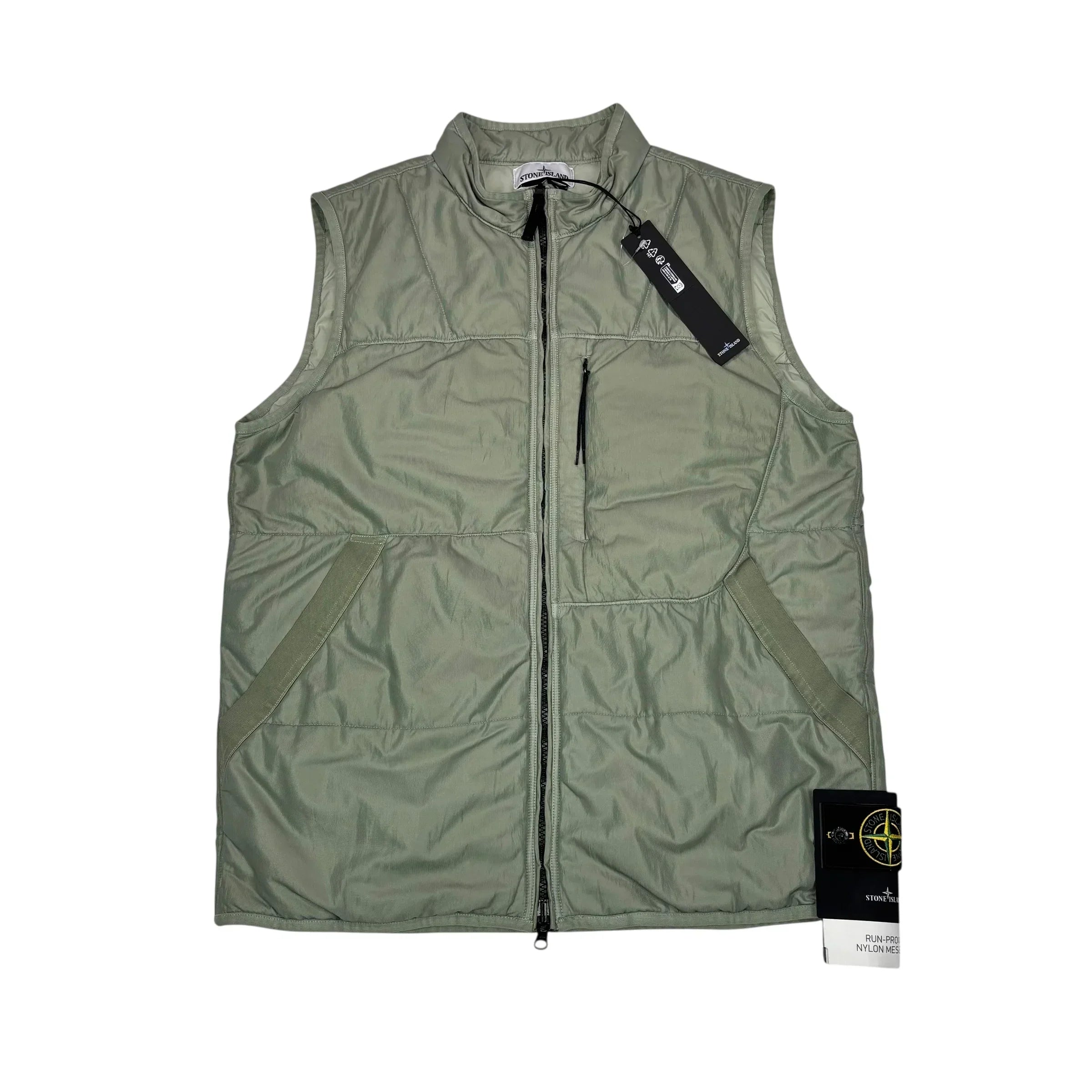 Stone Island Green Run-Proof Nylon Mesh-TC Gilet