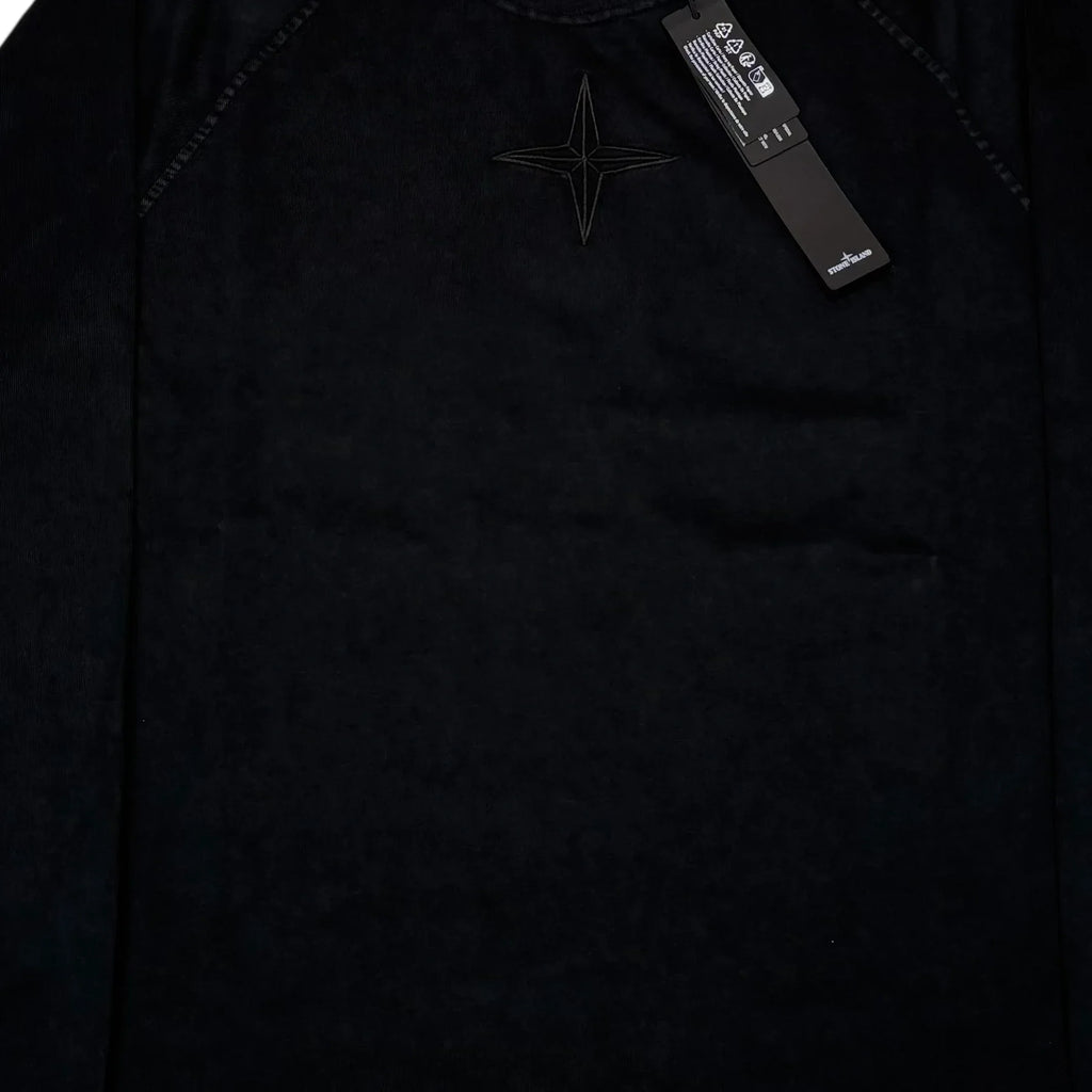 Stone Island Black Embroidered Logo Design Crewneck Jumper