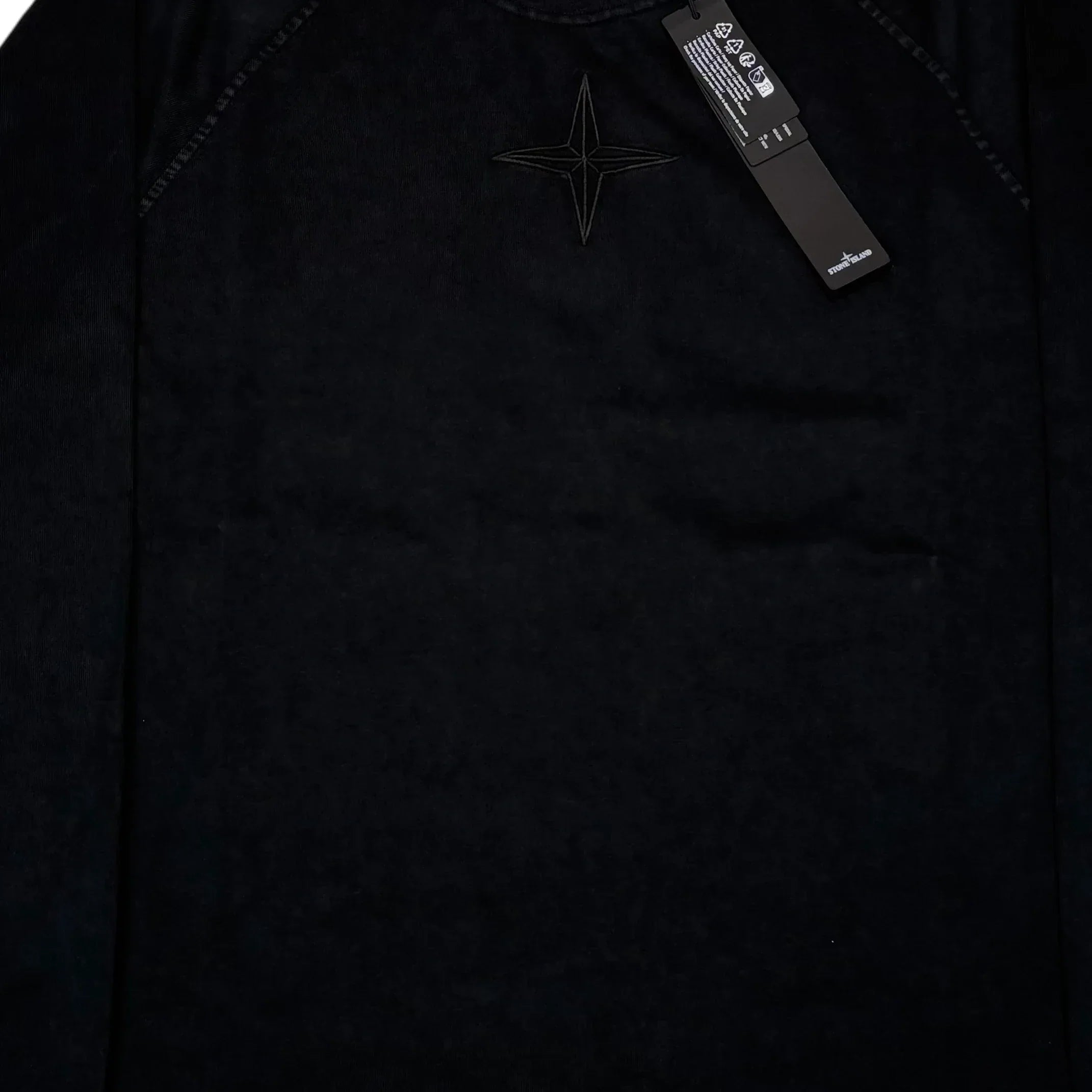 Stone Island Black Embroidered Logo Design Crewneck Jumper
