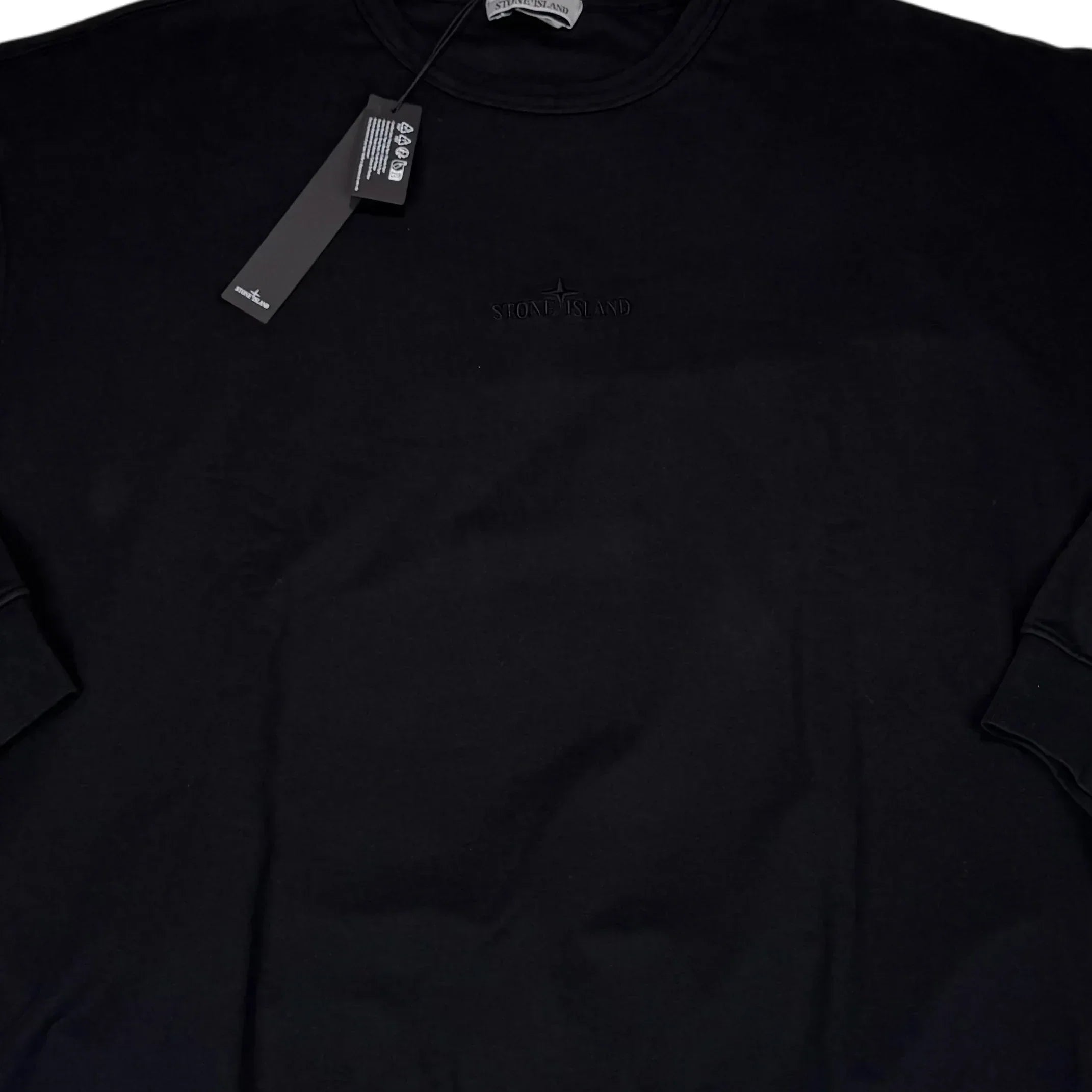 Stone Island Black Embroidered Logo Spell Out Jumper