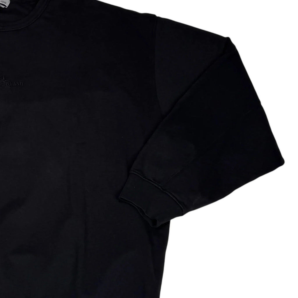 Stone Island Black Embroidered Logo Spell Out Jumper