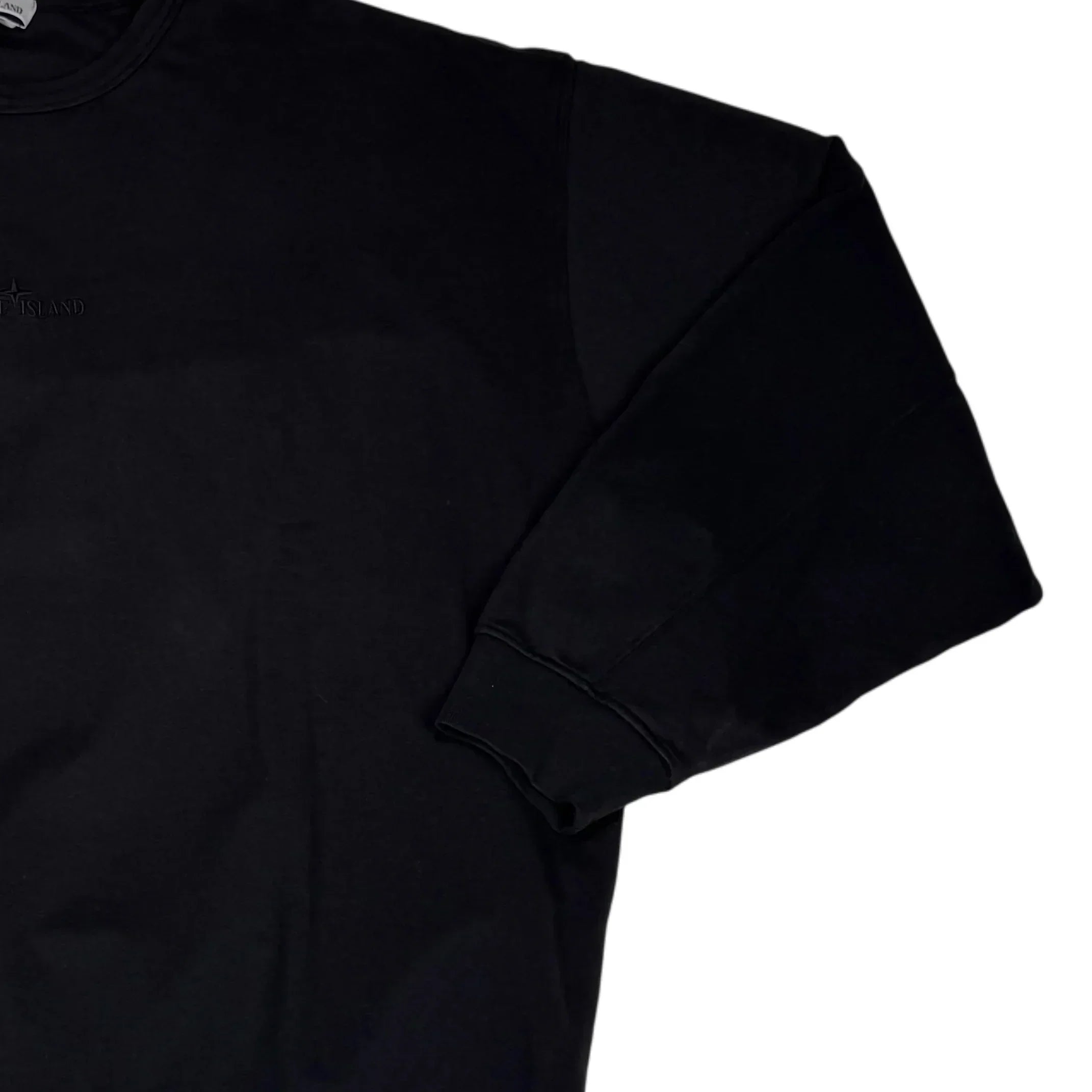 Stone Island Black Embroidered Logo Spell Out Jumper
