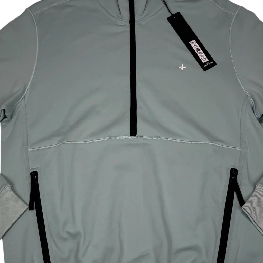 Stone Island Grey Marina Logo Half Zip Jacket