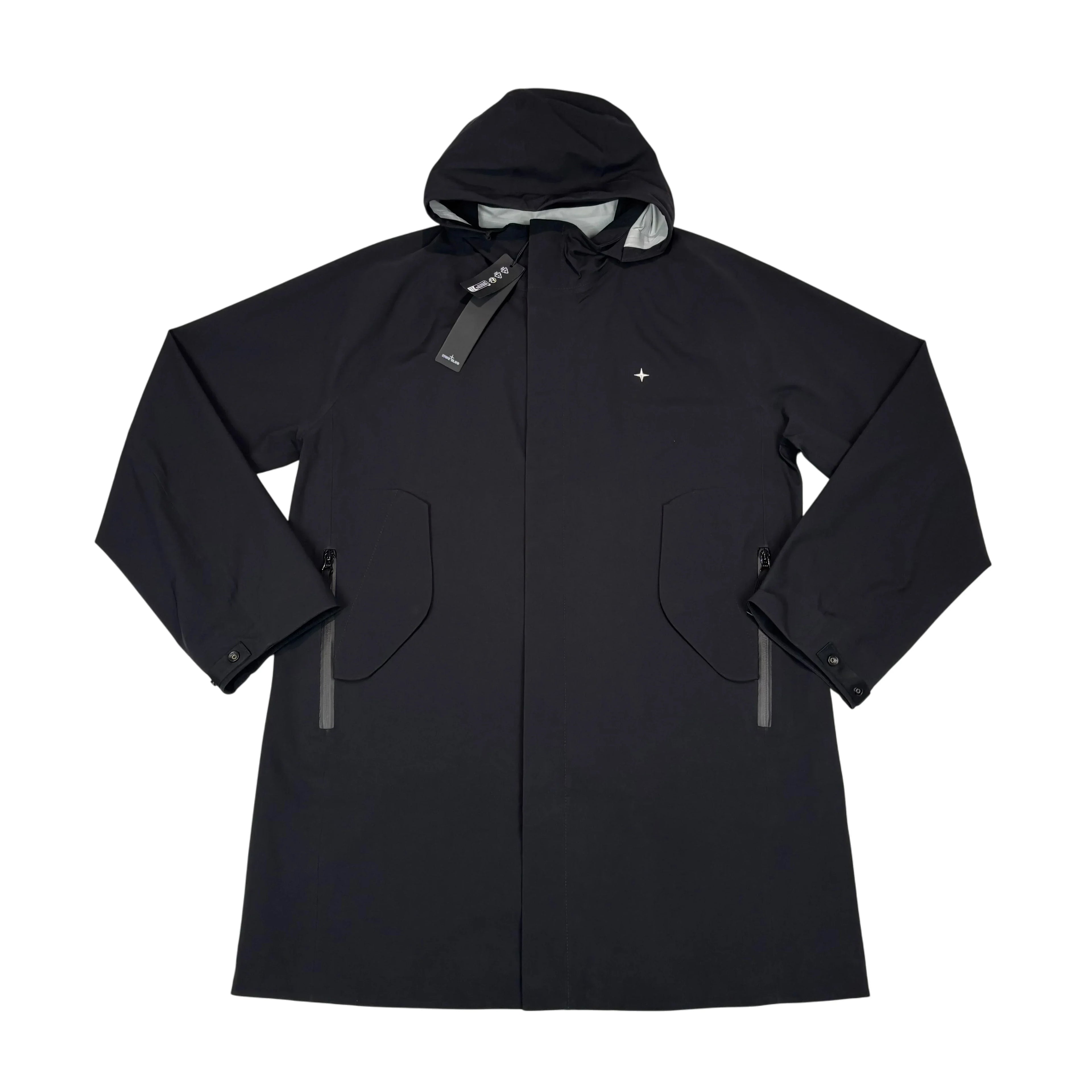 Stone Island Black Marina Logo Waterproof Jacket