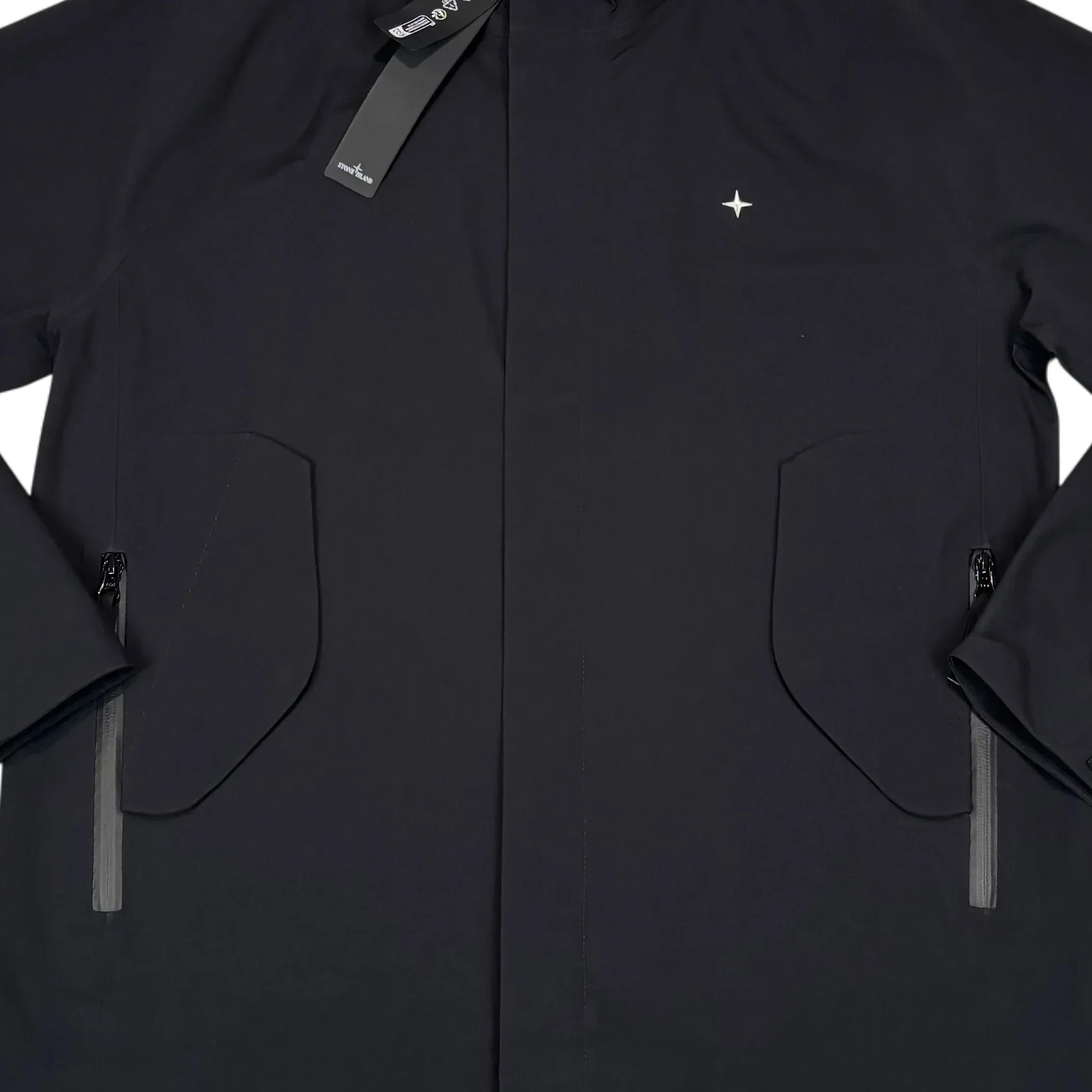 Stone Island Black Marina Logo Waterproof Jacket