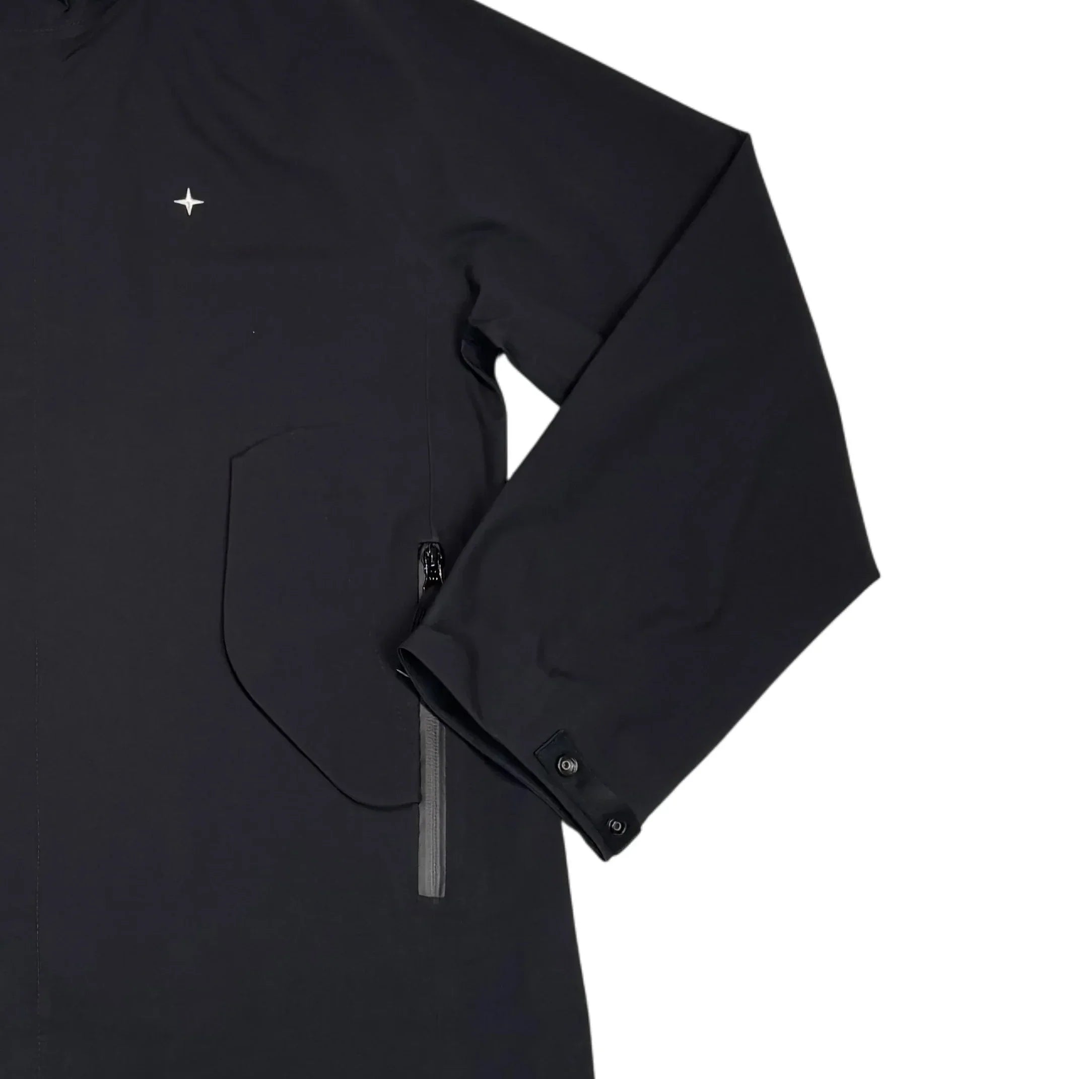 Stone Island Black Marina Logo Waterproof Jacket