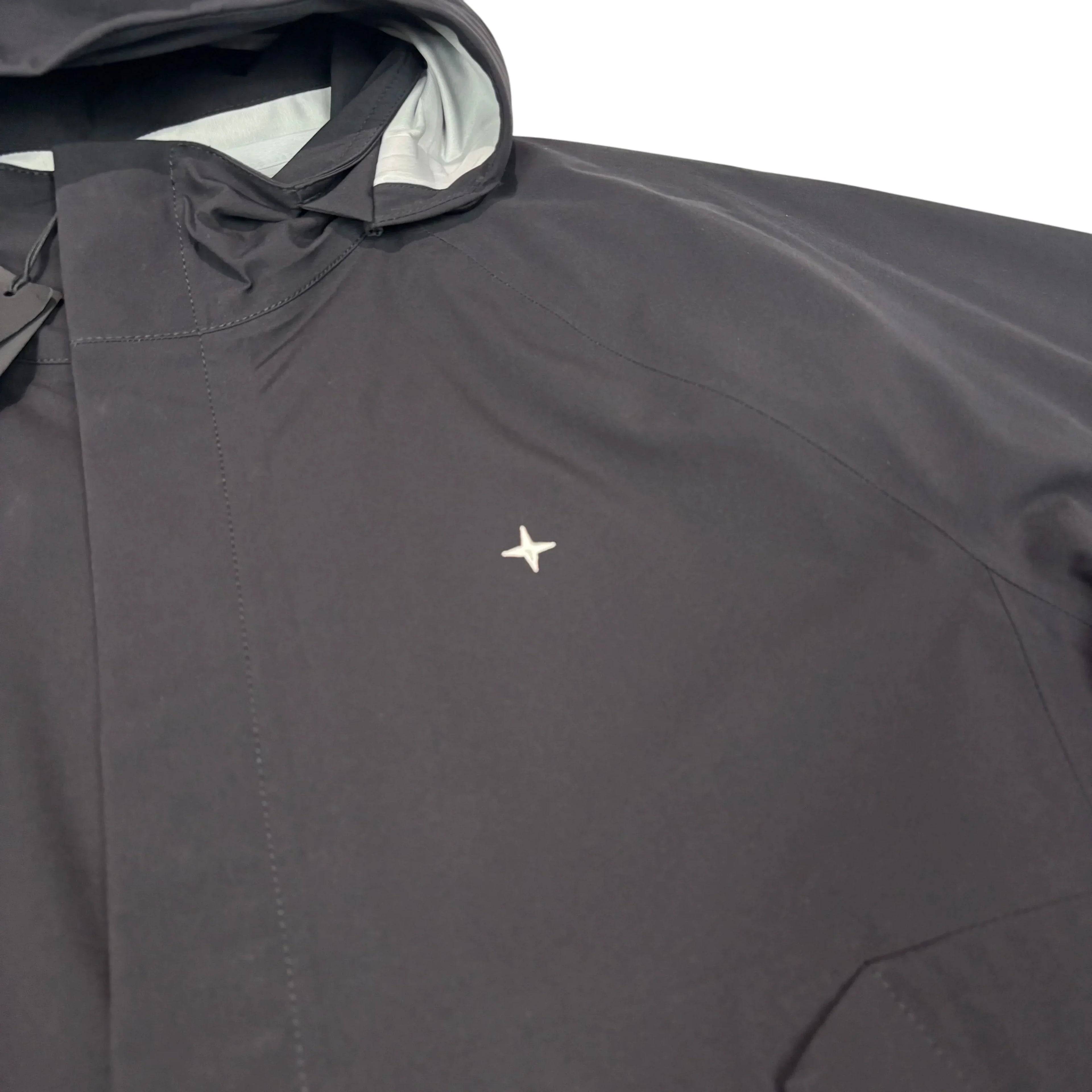 Stone Island Black Marina Logo Waterproof Jacket