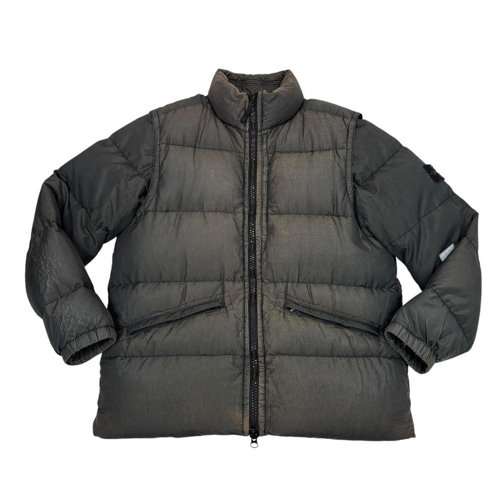 Stone Island Green Cotton Metal Watro Compass Patch 2 In 1 Jacket