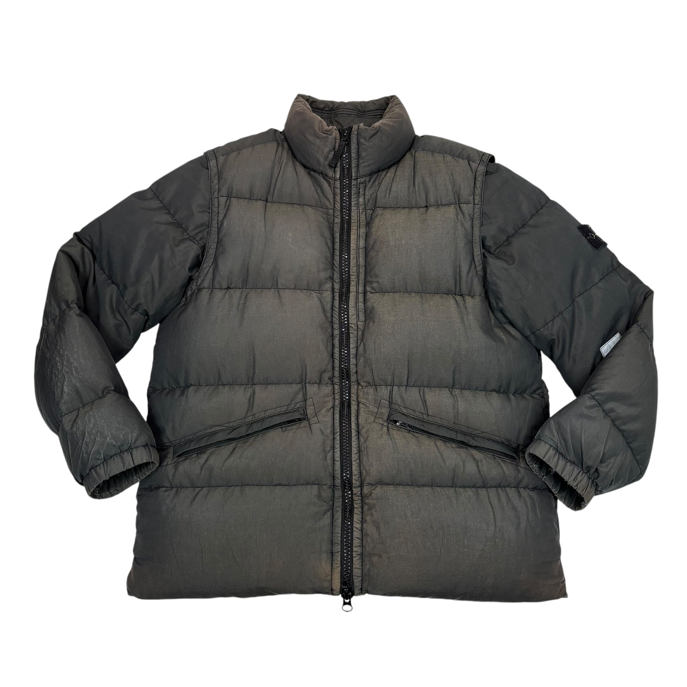 Stone Island Green Cotton Metal Watro Compass Patch 2 In 1 Jacket