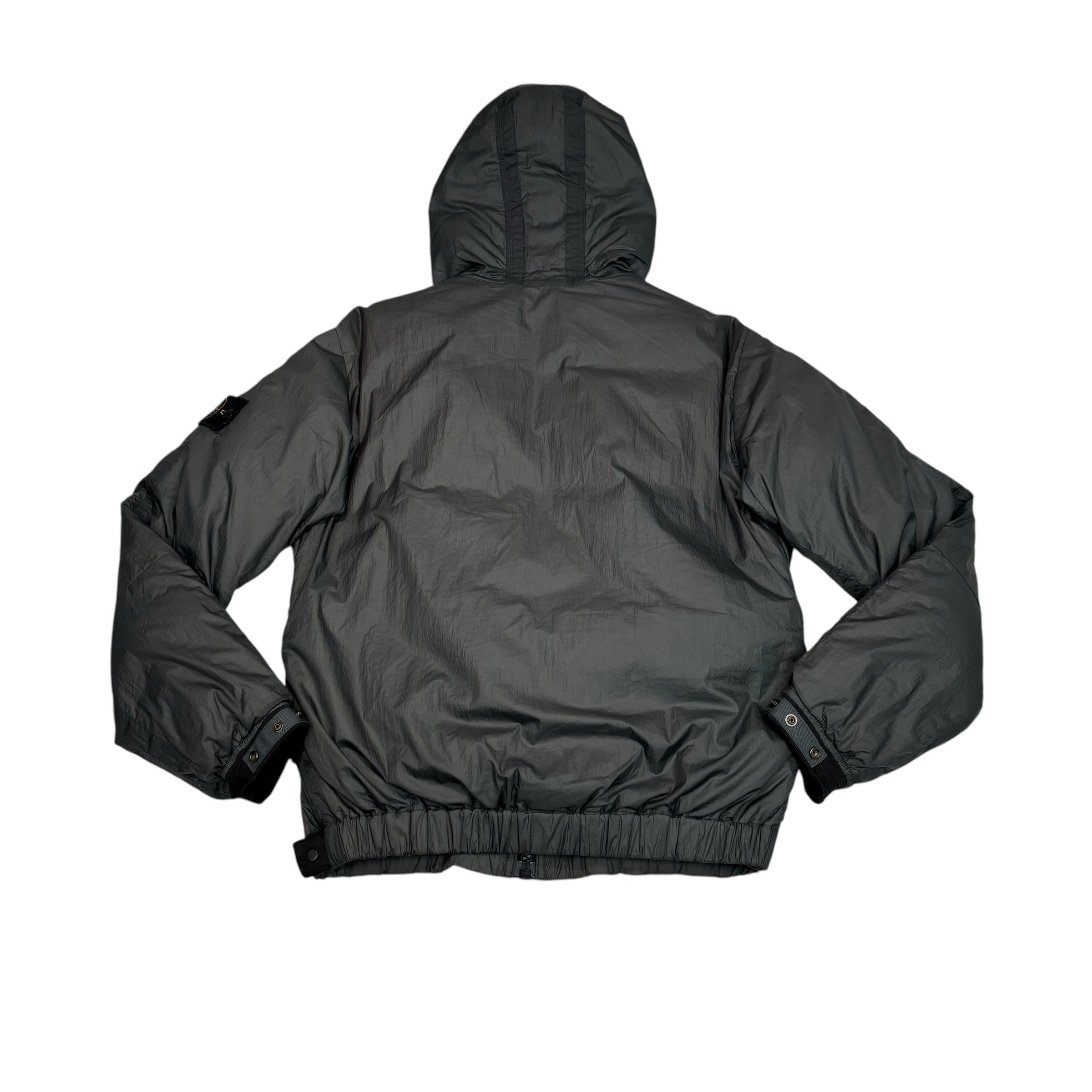 Stone Island Green Down Compass-Patch Puffer Coat