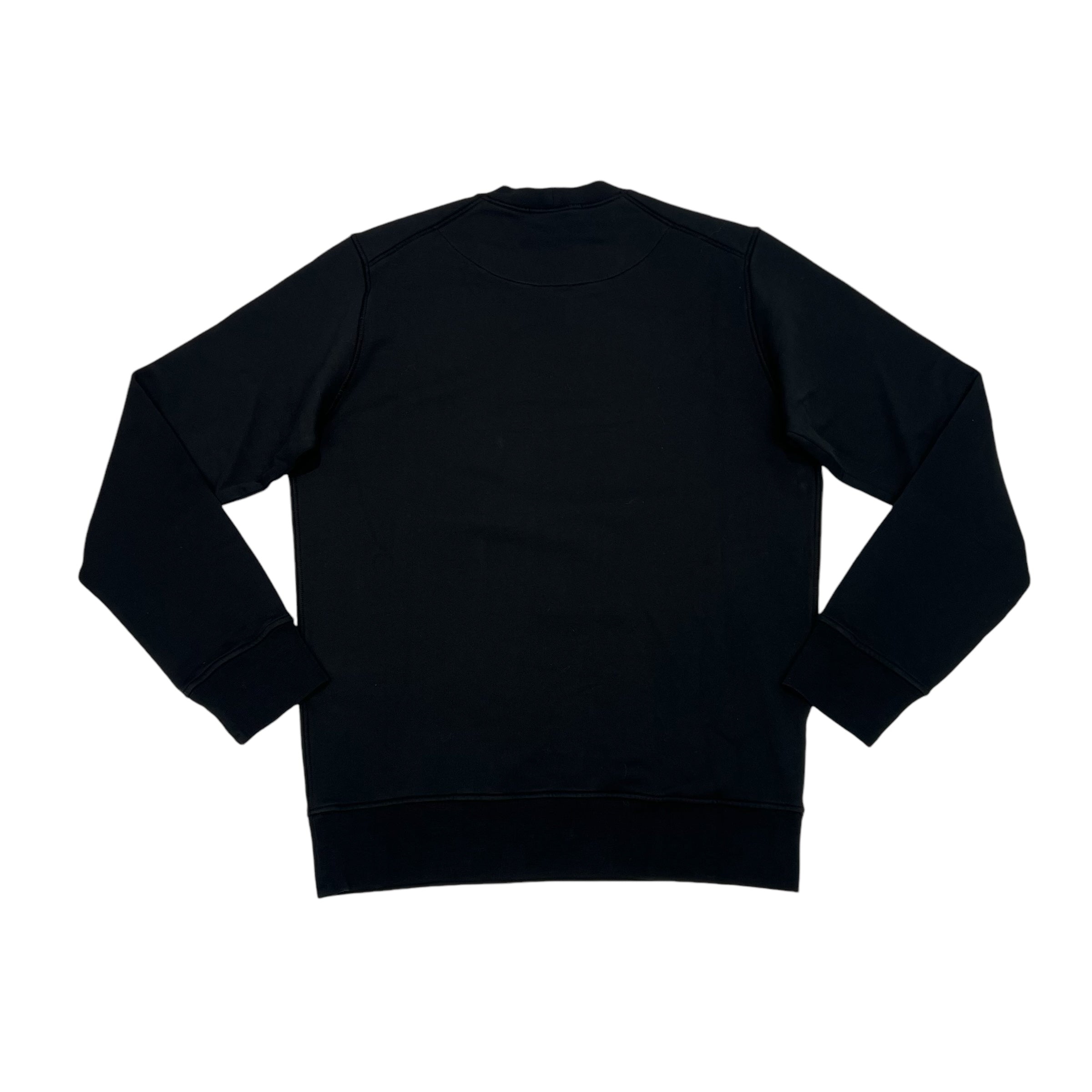 Stone Island Black Institutional One Badge Print Crewneck Jumper