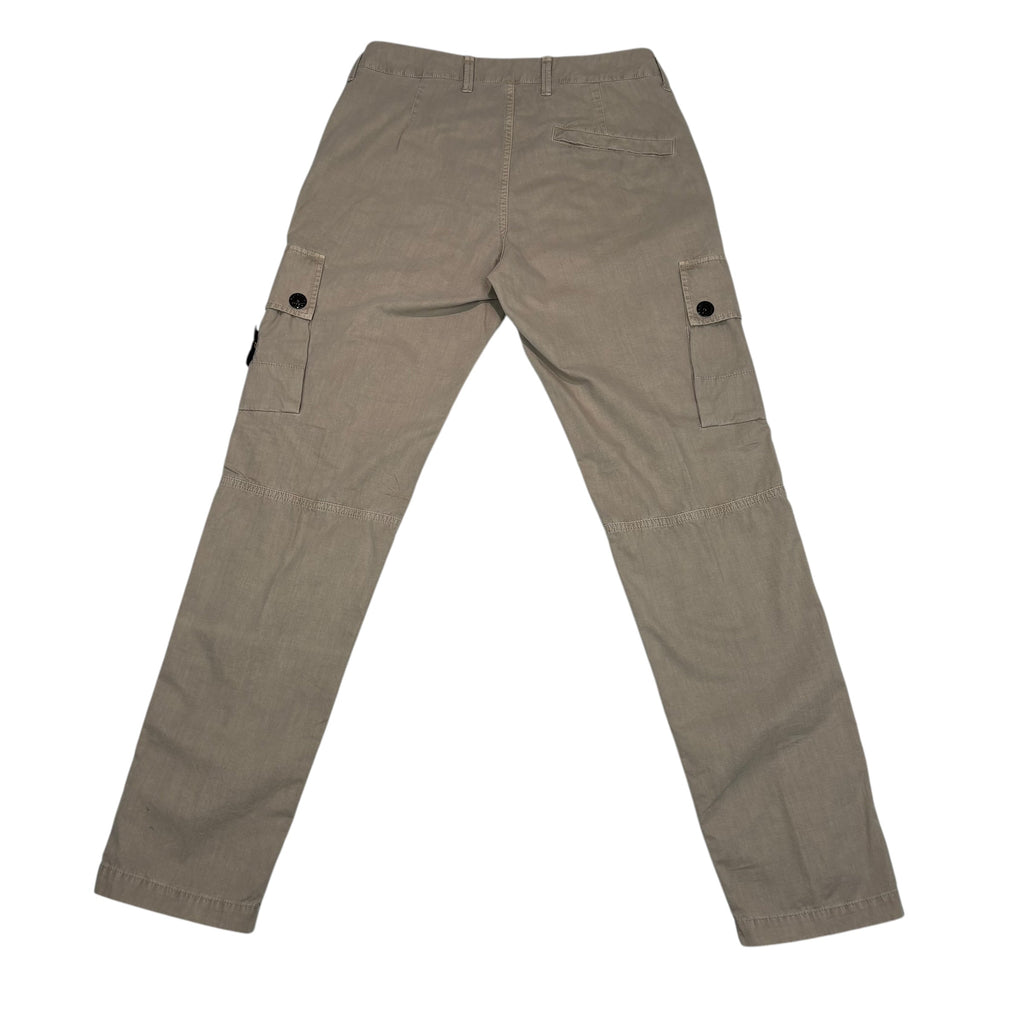 Stone Island Beige Compass-Patch Buttoned Cargo Trousers