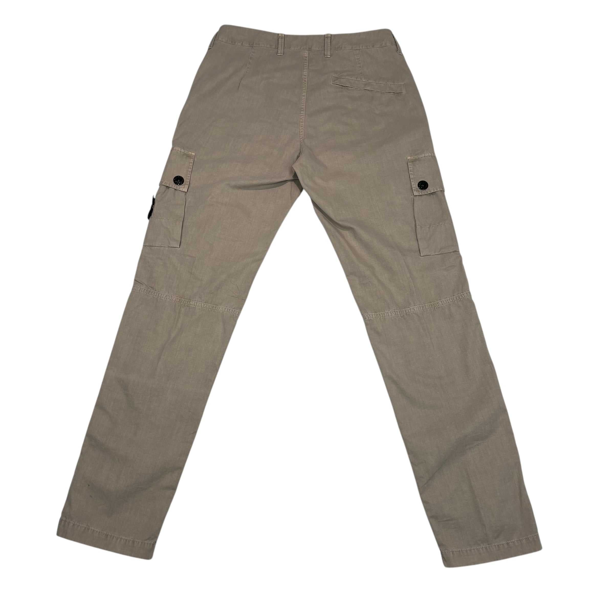 Stone Island Beige Compass-Patch Buttoned Cargo Trousers