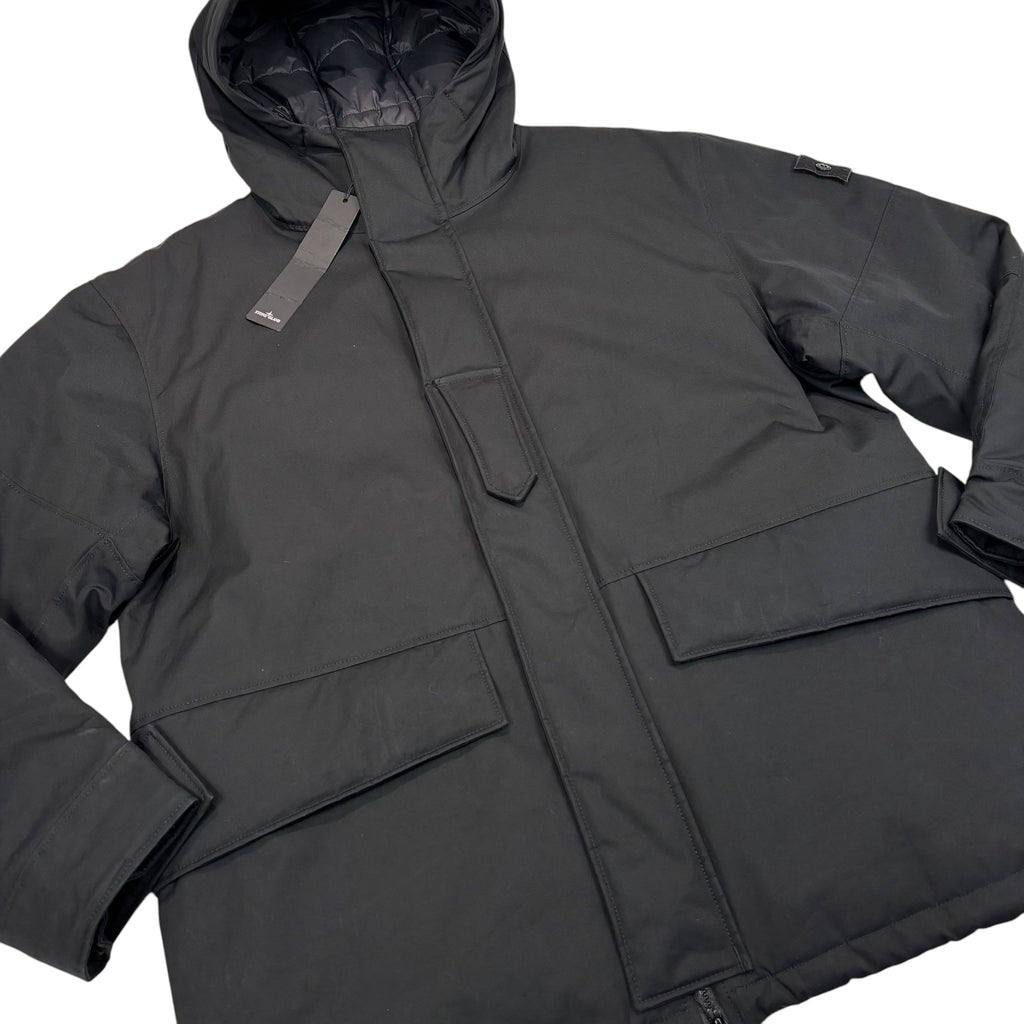 Stone Island Black O-Ventile with Primaloft Insulation Technology Ghost Piece Jacket