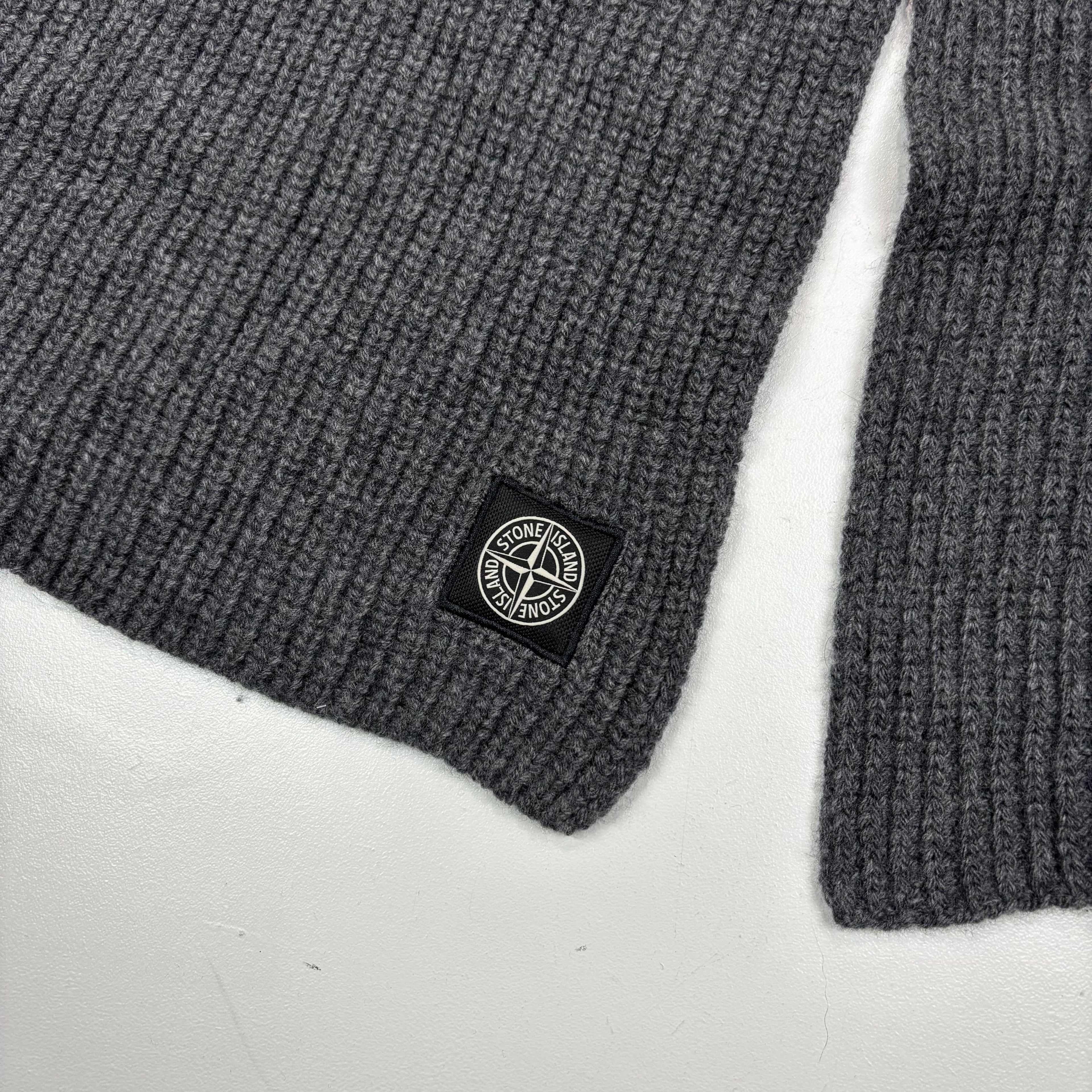 Stone Island Dark Grey Cotton Scarf