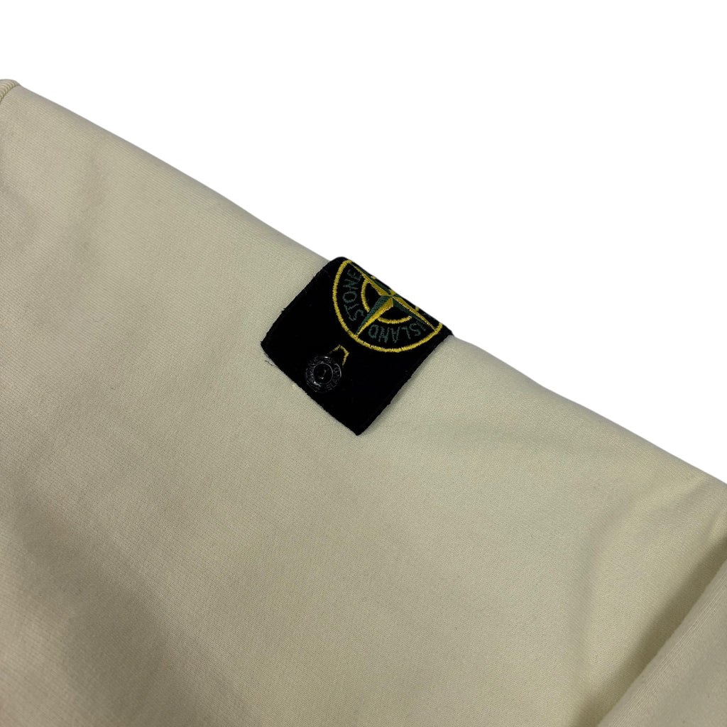 Stone Island Butter Yellow Compass-Patch Crew Neck Cotton Jumper