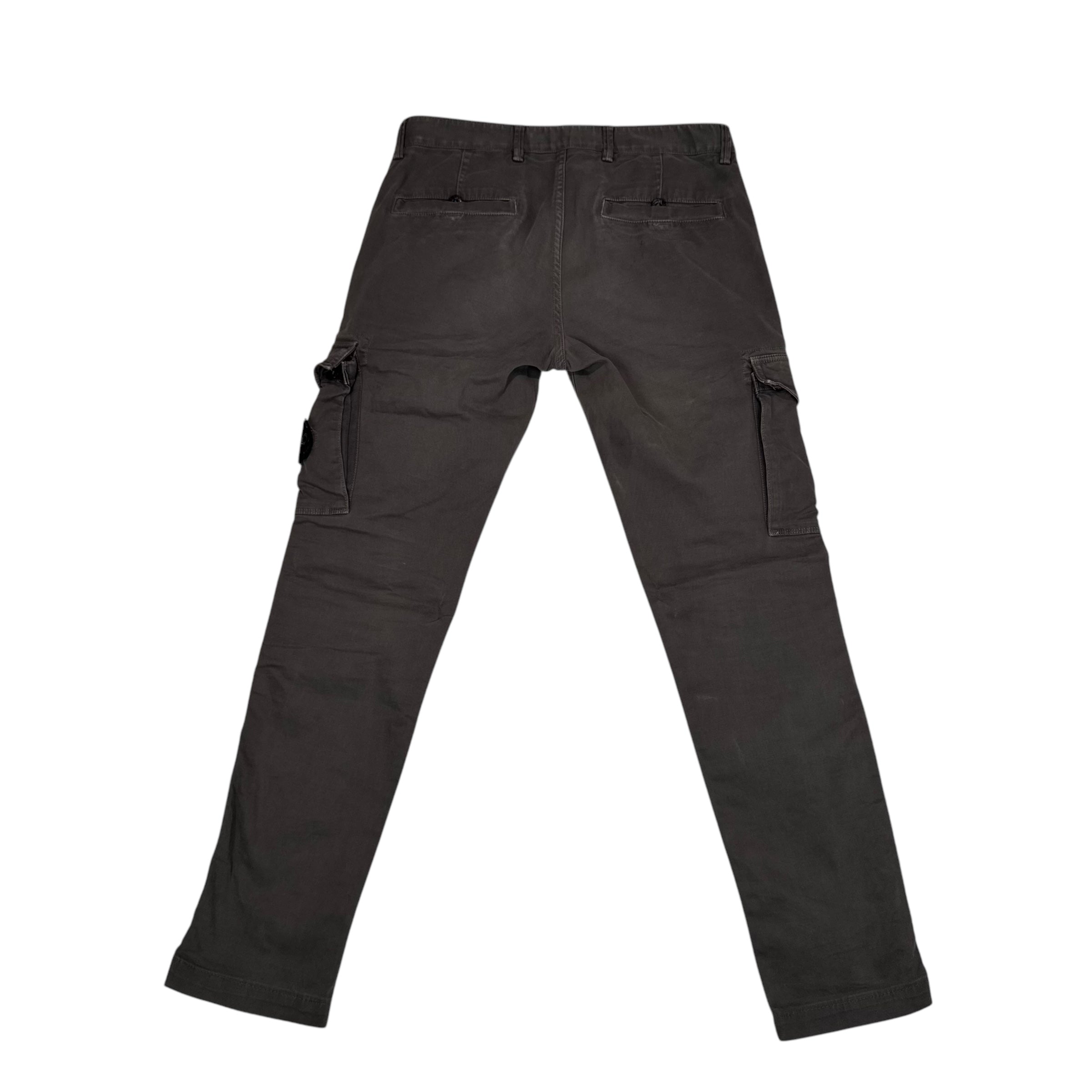 Stone Island Dark Green Brushed Cotton Cargo Trousers