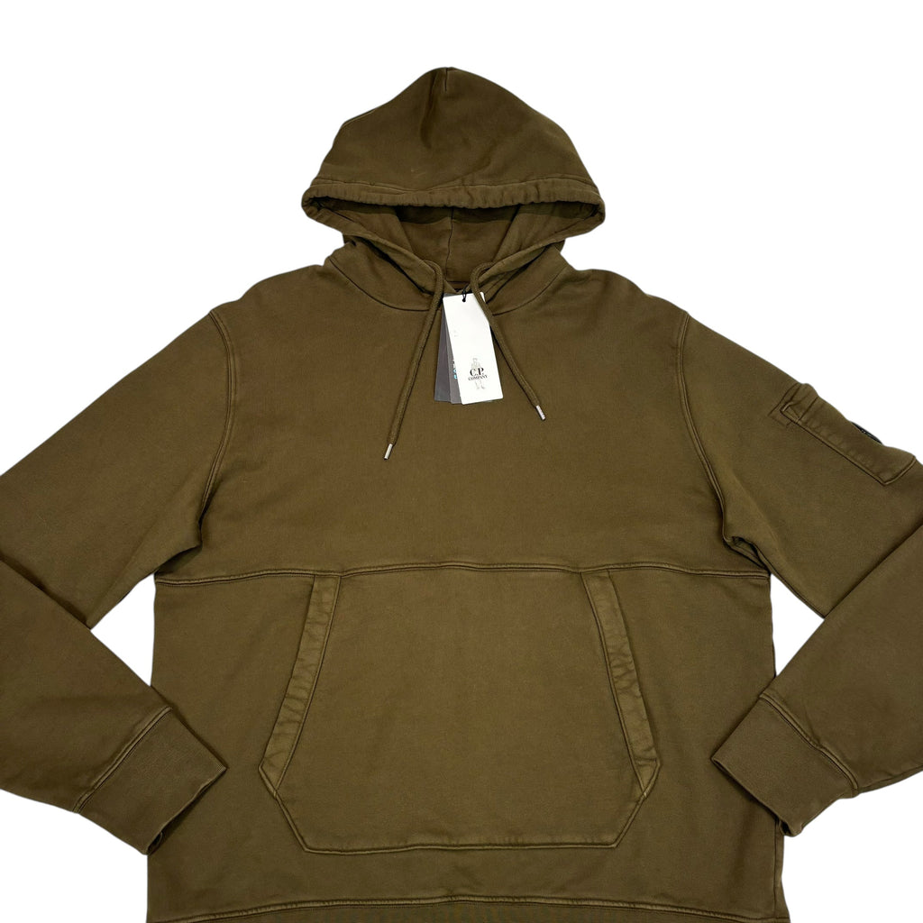 CP Company Duck Green Single Goggle Diagonal Fleece Hoodie