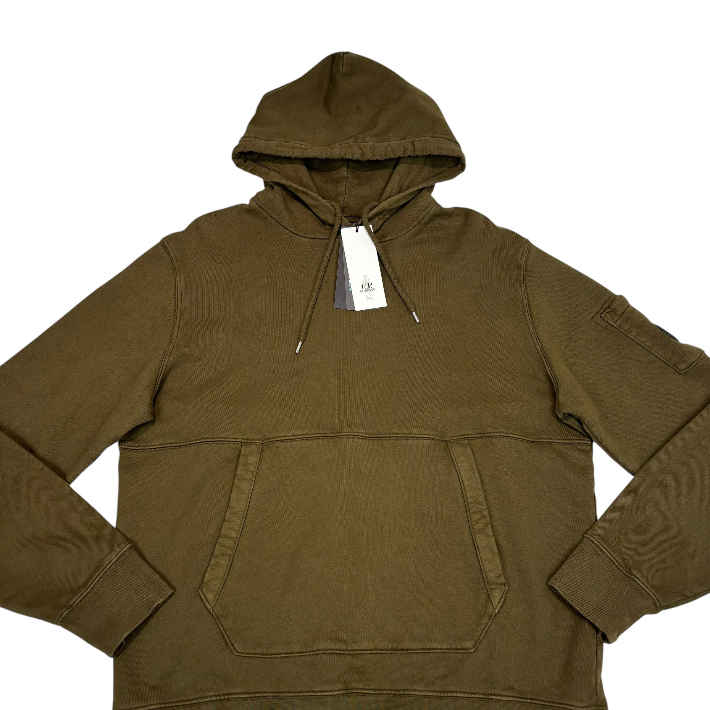 CP Company Duck Green Single Goggle Diagonal Fleece Hoodie