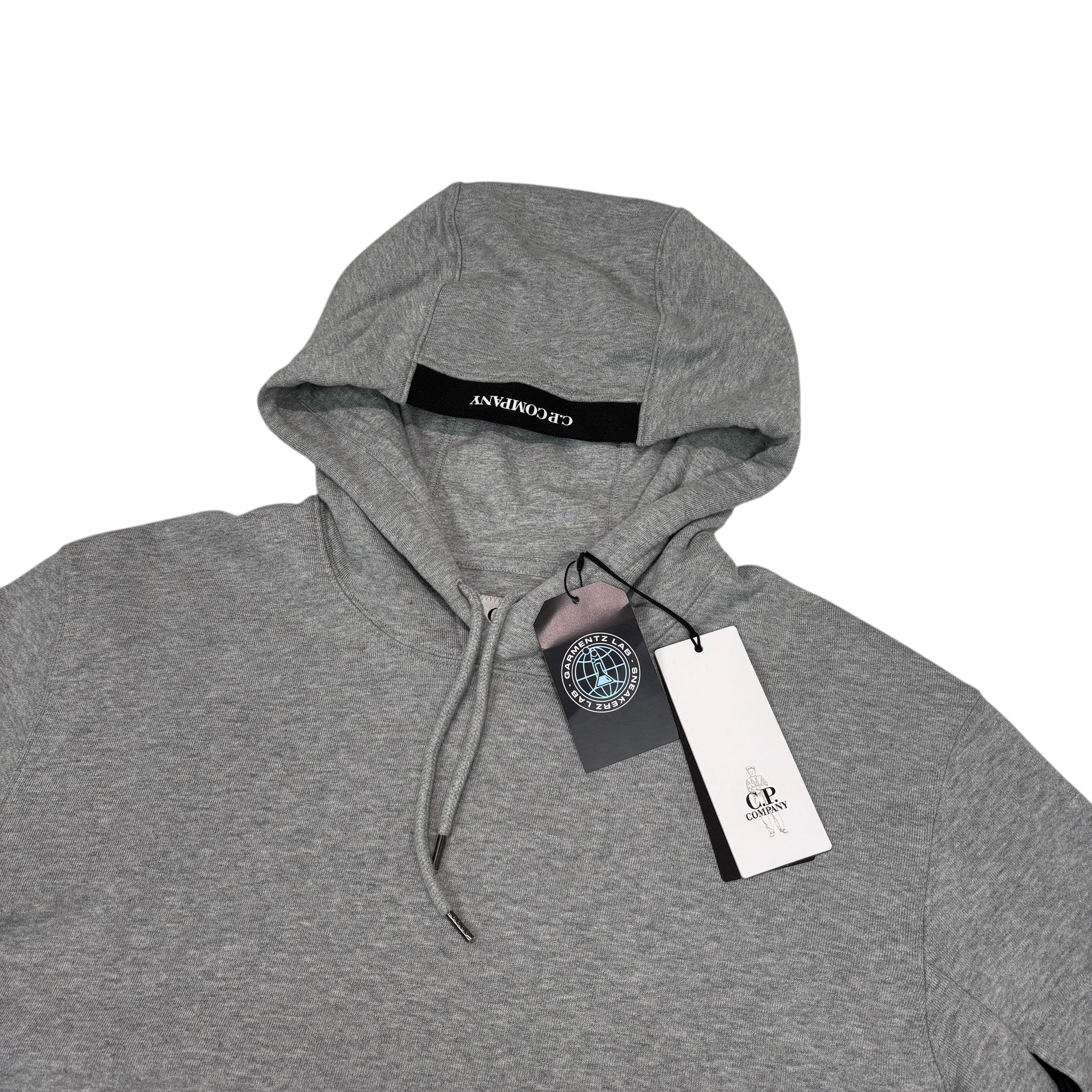 CP Company Grey Single Goggle Diagonal Fleece Hoodie