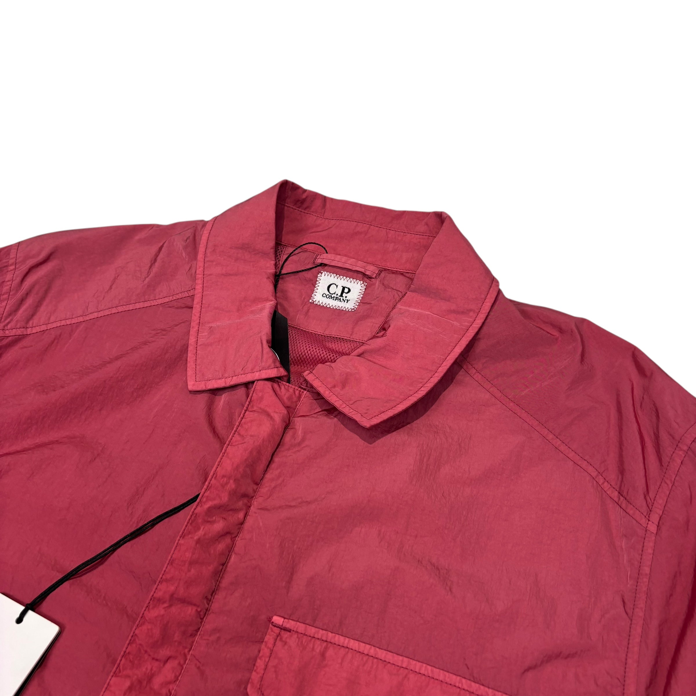 CP Company Pink Nylon Chrome-R Single Goggle Overshirt Jacket