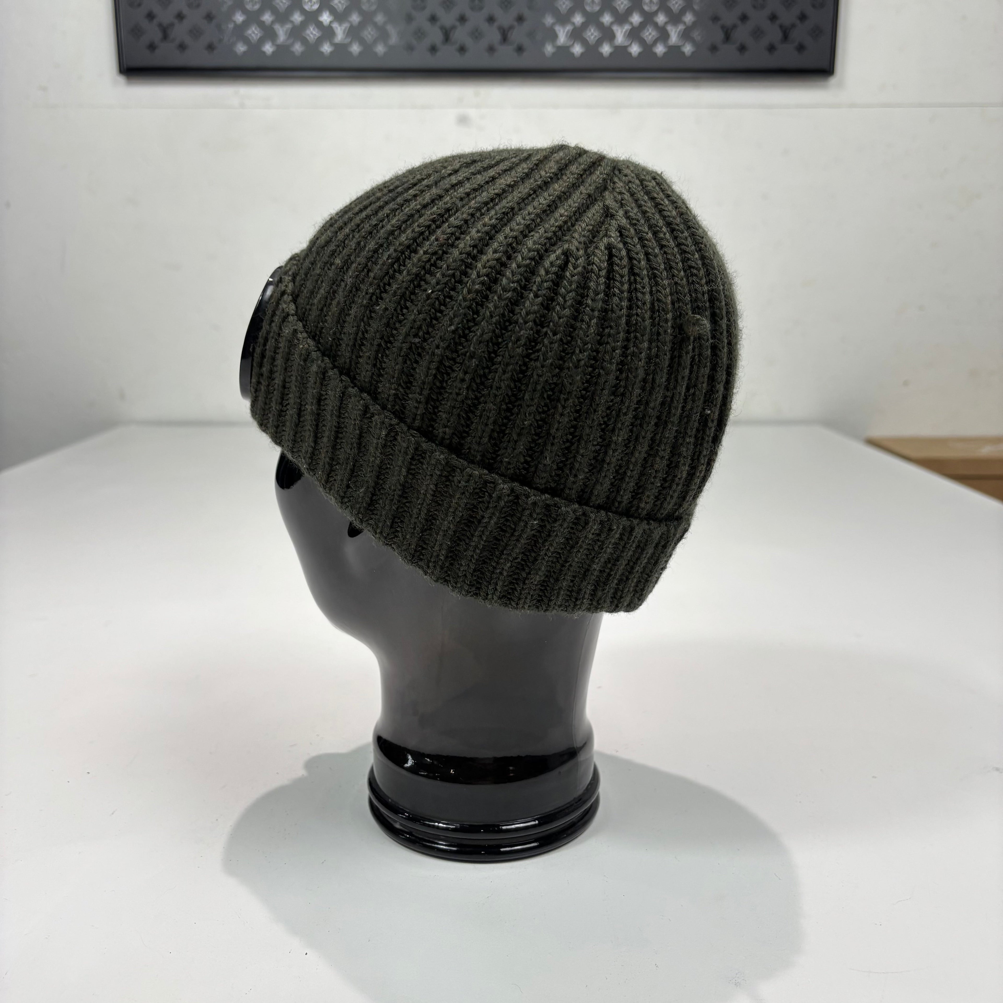 CP Company Green Double Goggle Cotton Beanie