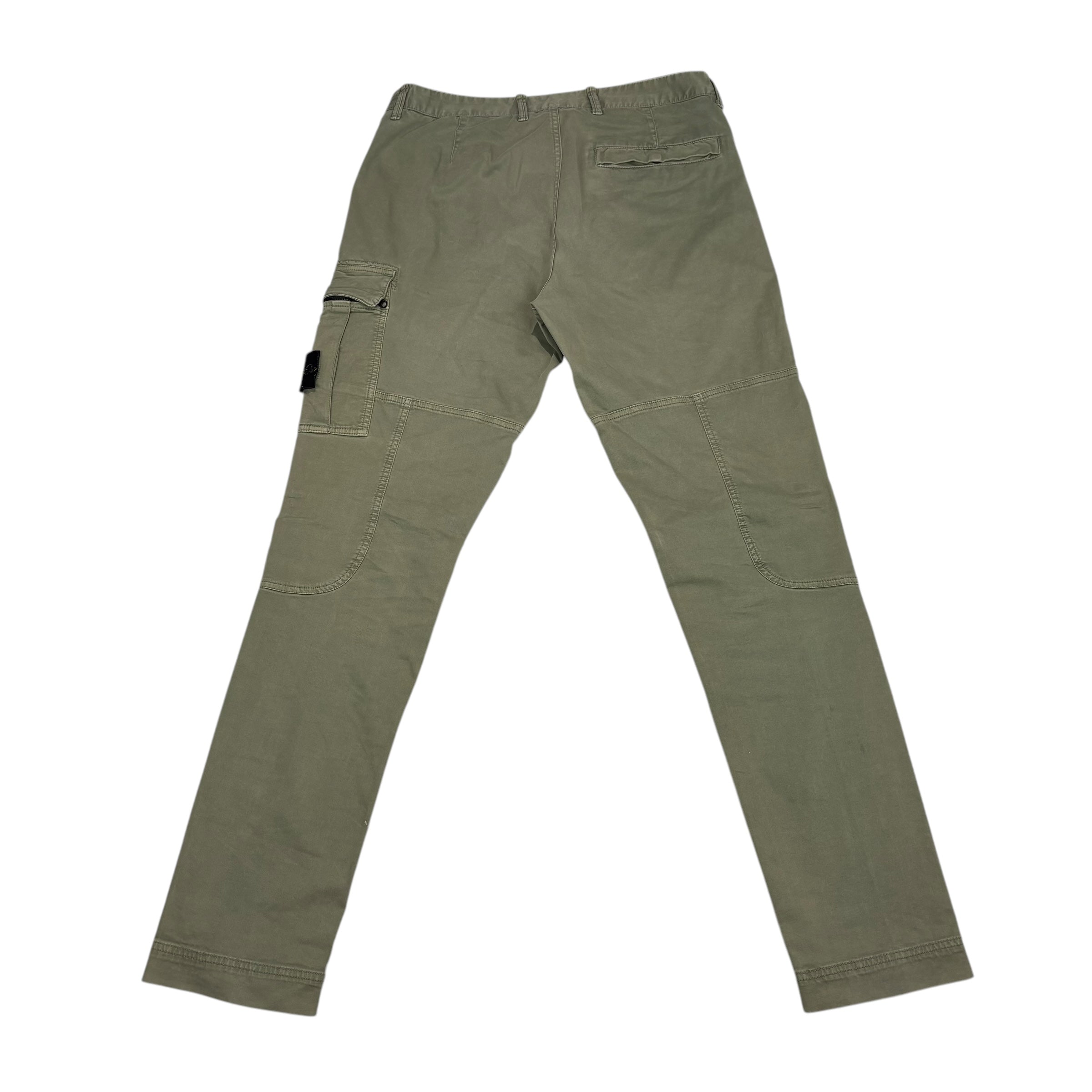 Stone Island Beige Zip-Pockets Brushed Cotton Compass-Patch Cargo Trousers