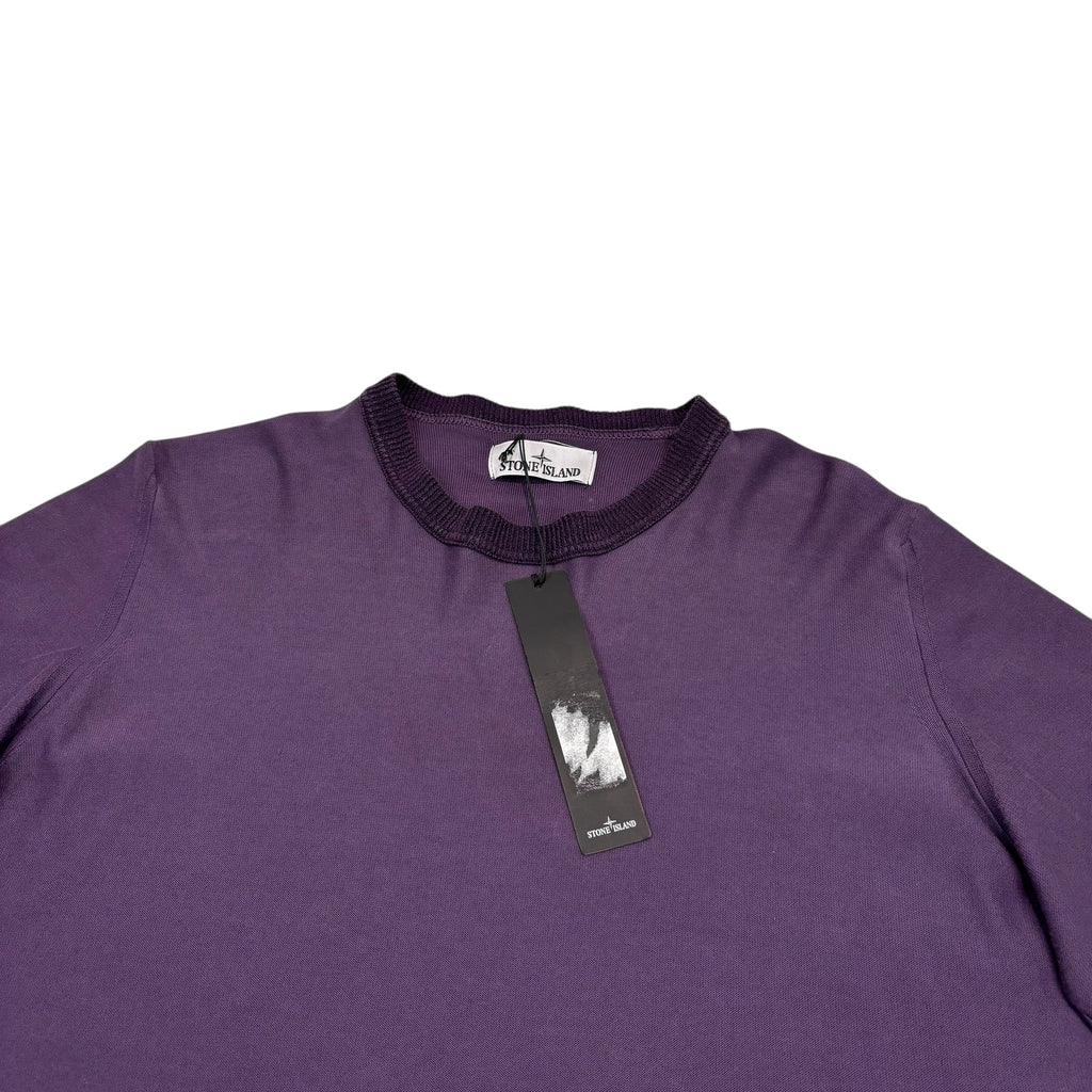 Stone Island Blue Lightweight Compass-Patch Cotton Crewneck Jumper