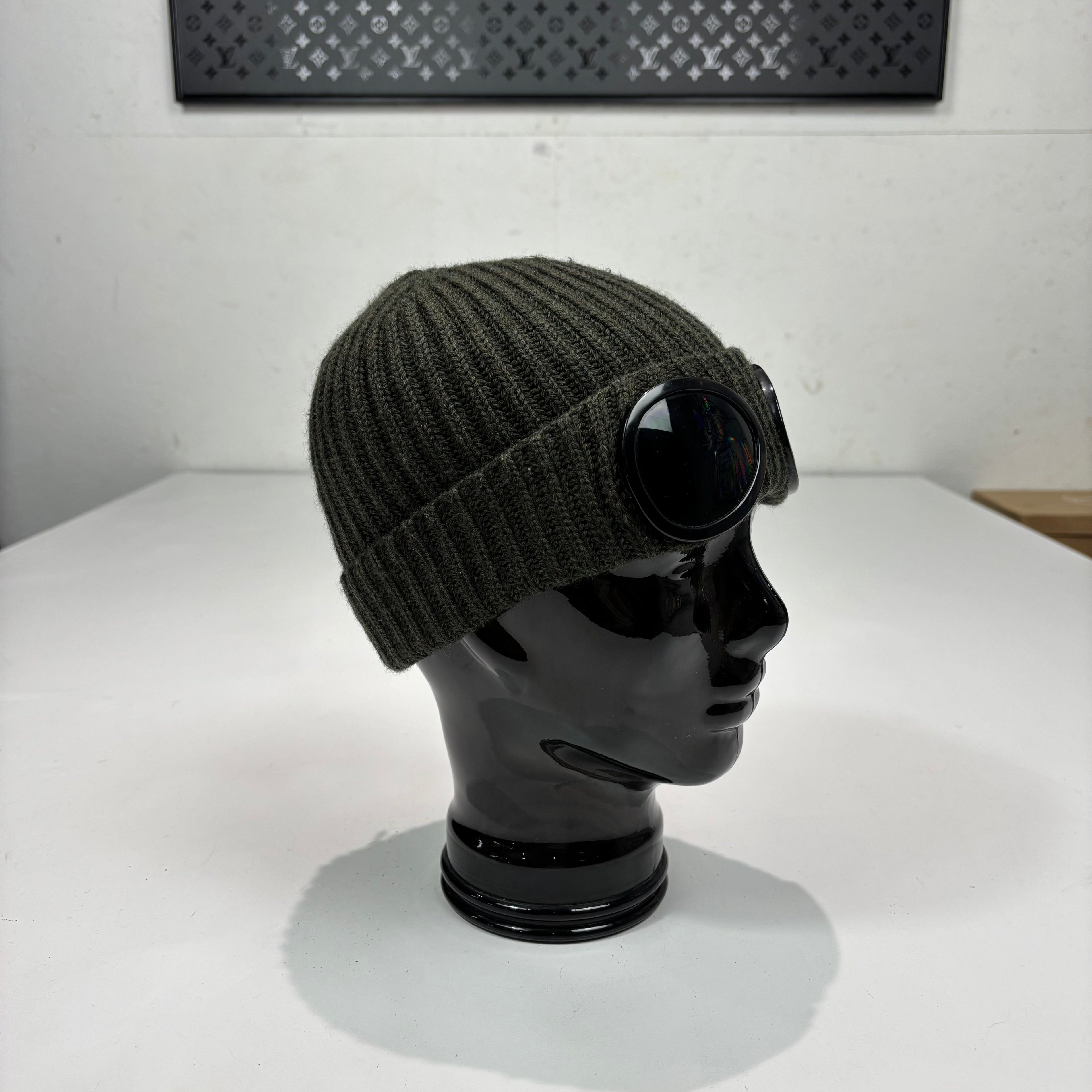 CP Company Green Double Goggle Cotton Beanie