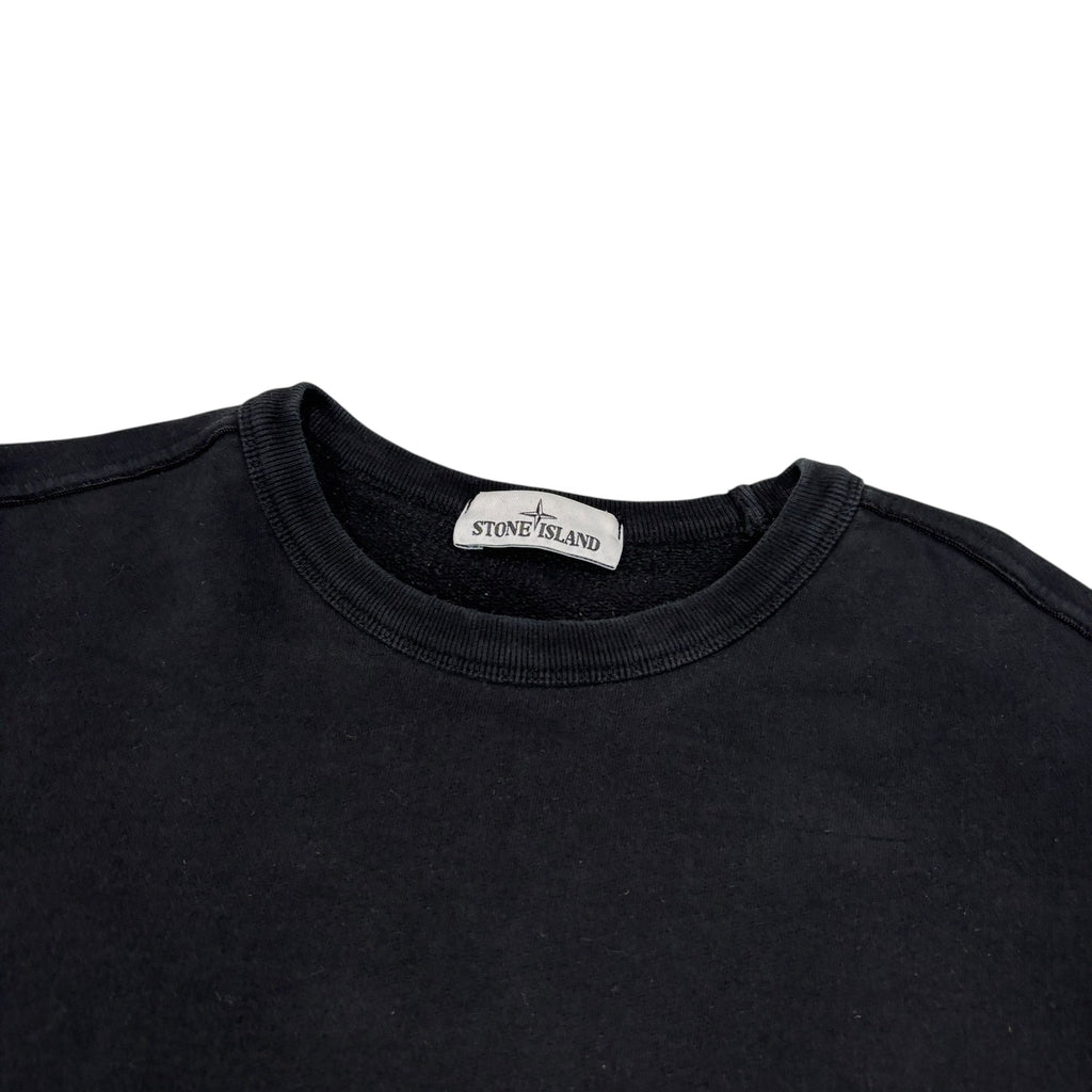 Stone Island Black Compass-Patch Crewneck Jumper