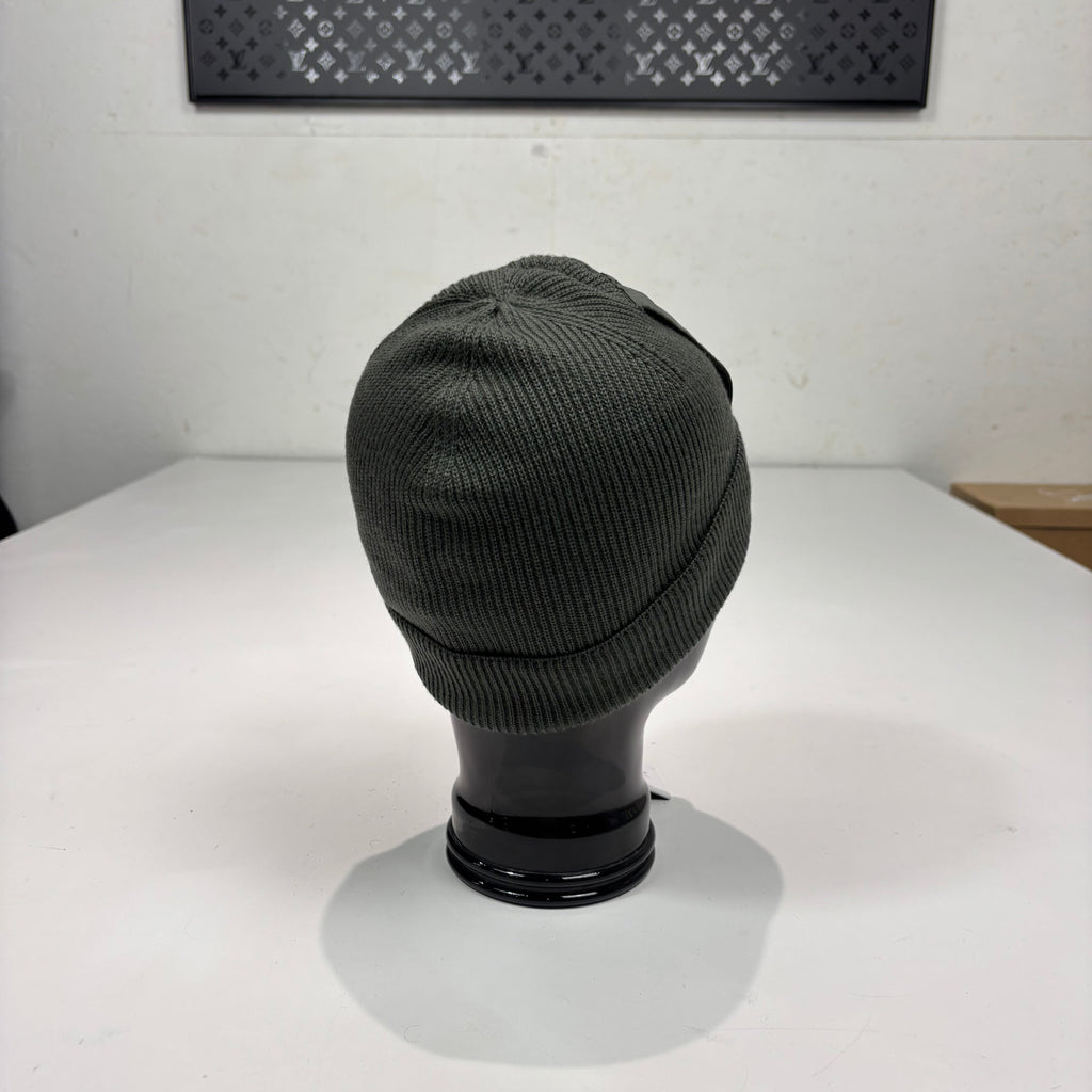 CP Company Leaf Green Cotton Single Goggle Beanie