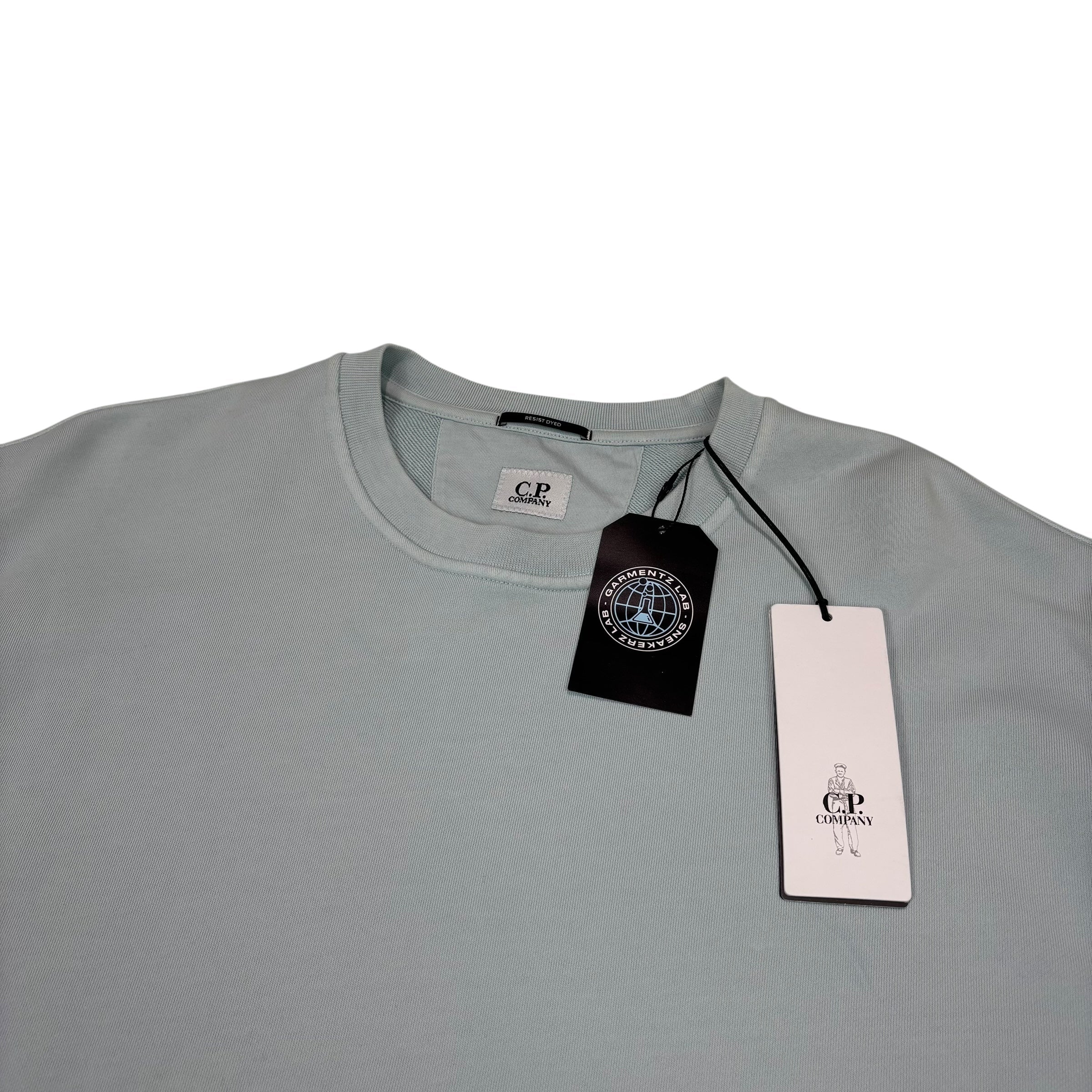 CP Company Light Blue Single Goggle Crewneck Jumper