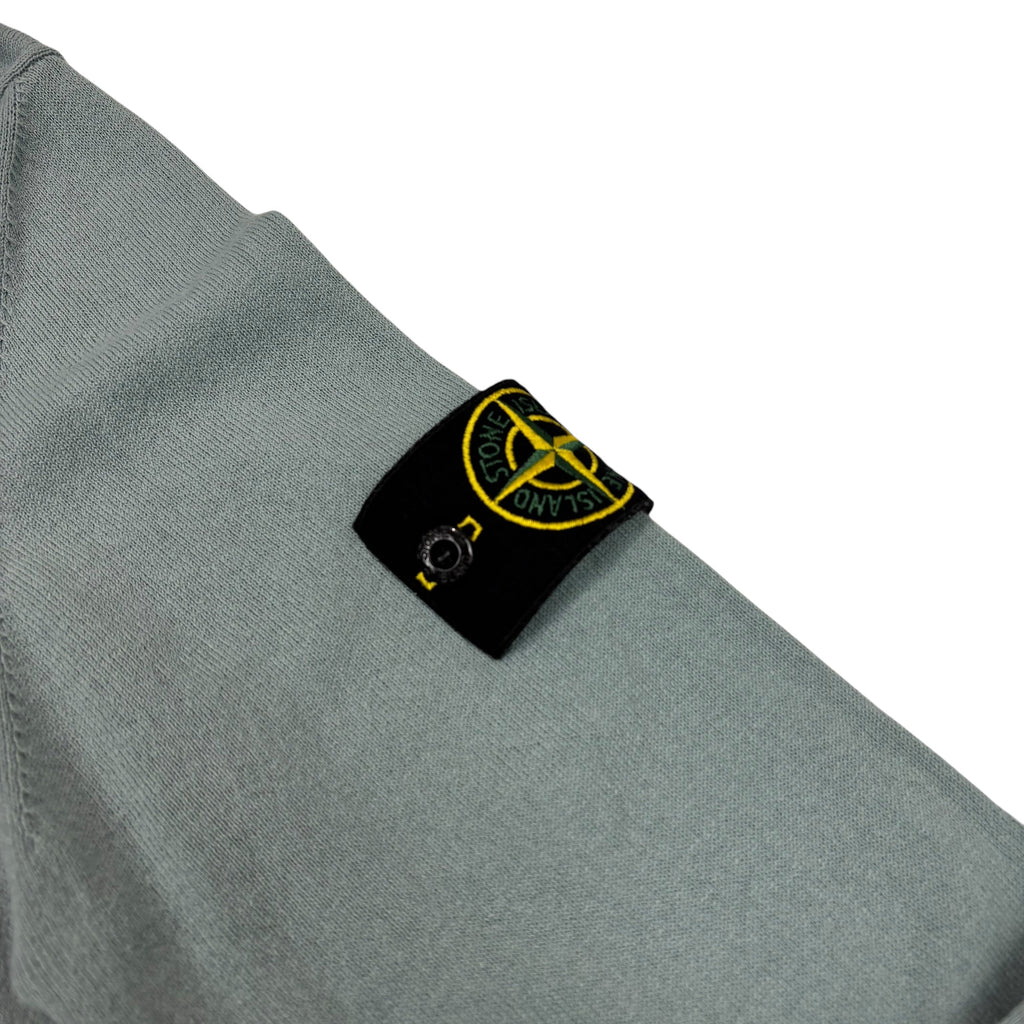 Stone Island Grey Lightweight Cotton Compass Patch Crewneck Jumper
