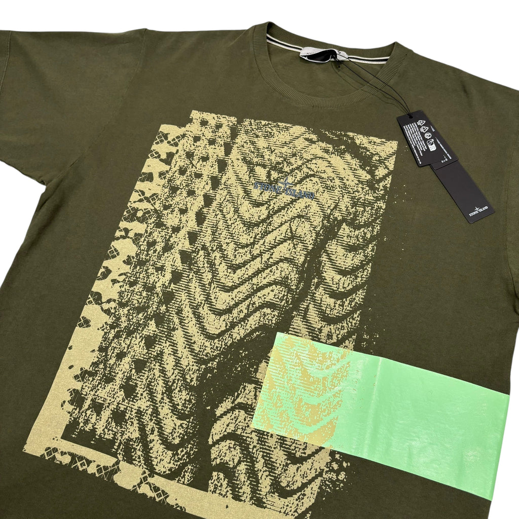 Stone Island Green Large Logo Design TShirts