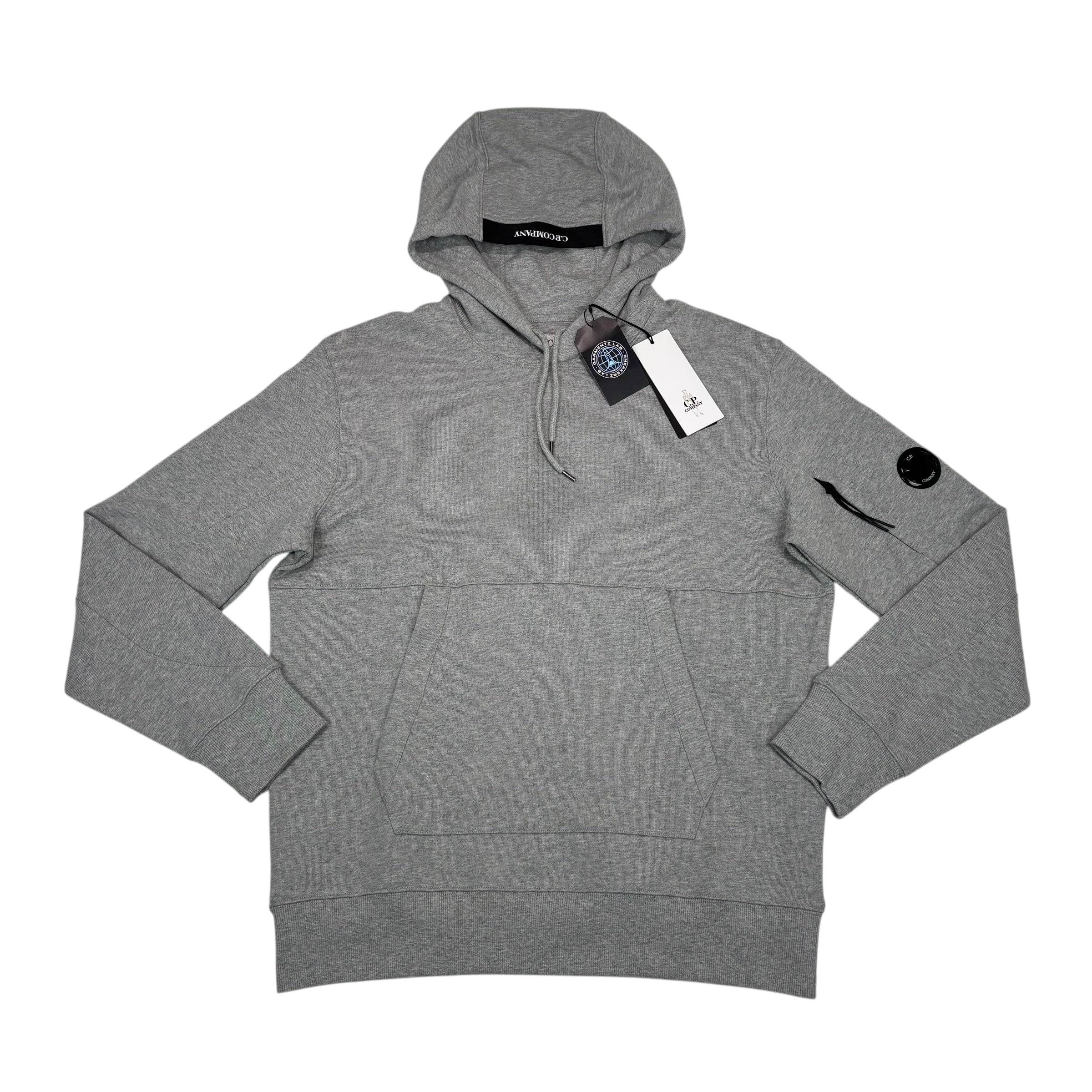 CP Company Grey Single Goggle Diagonal Fleece Hoodie