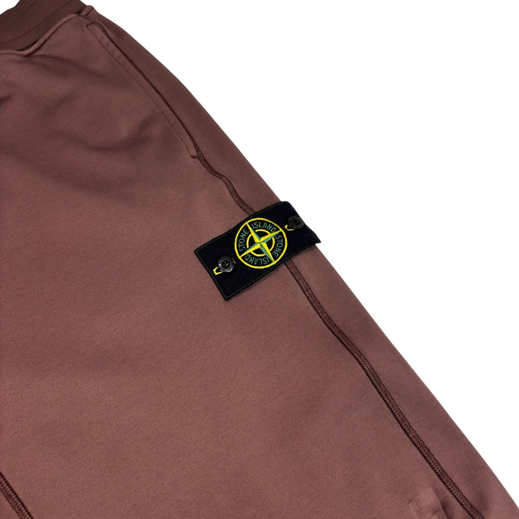 Stone Island Chestnut Brown Cotton Nylon Fleece Joggers