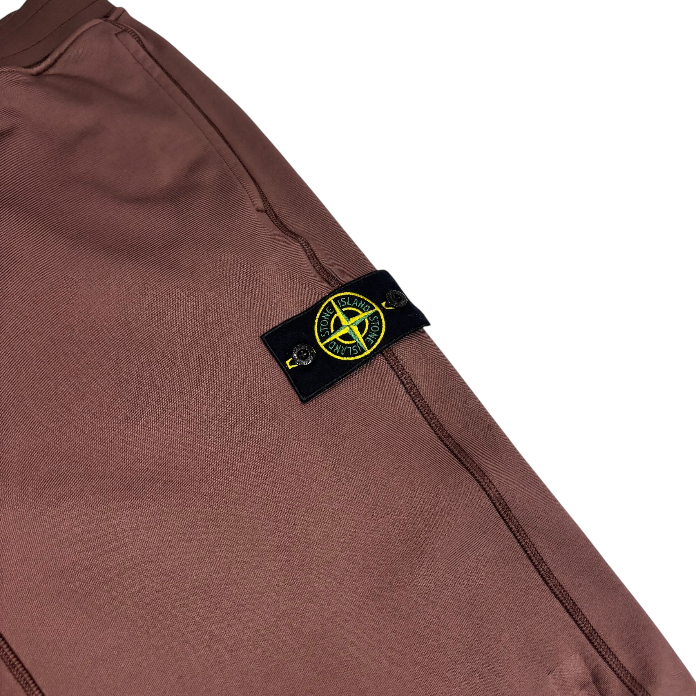 Stone Island Chestnut Brown Cotton Nylon Fleece Joggers