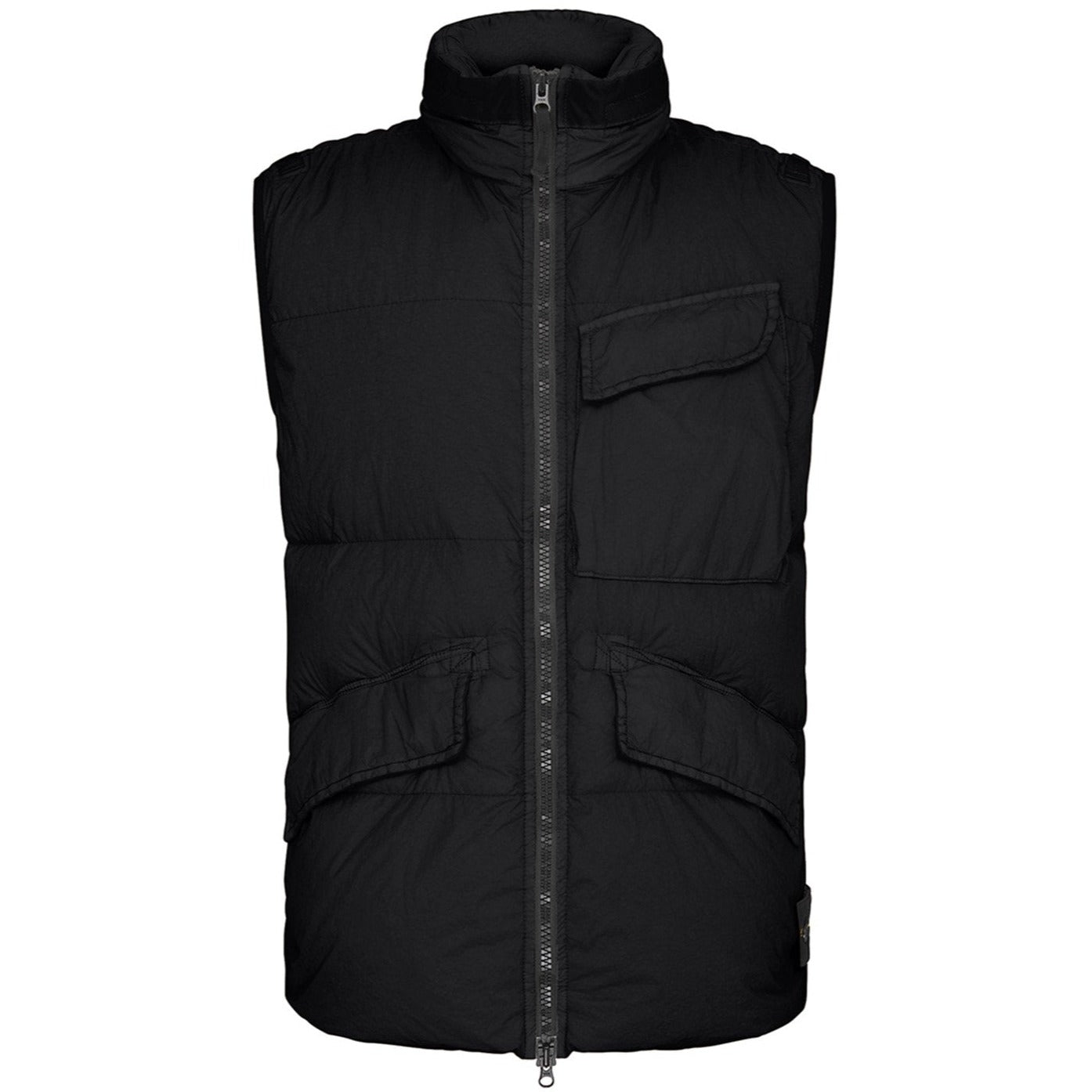 Stone Island Black Crinkle Reps Bodywarmer