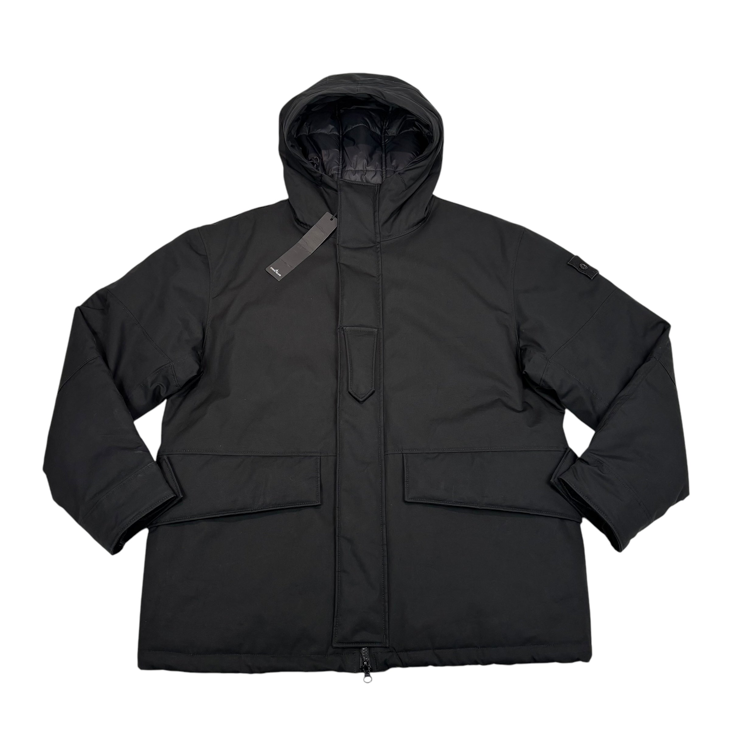 Stone Island Black O-Ventile with Primaloft Insulation Technology Ghost Piece Jacket