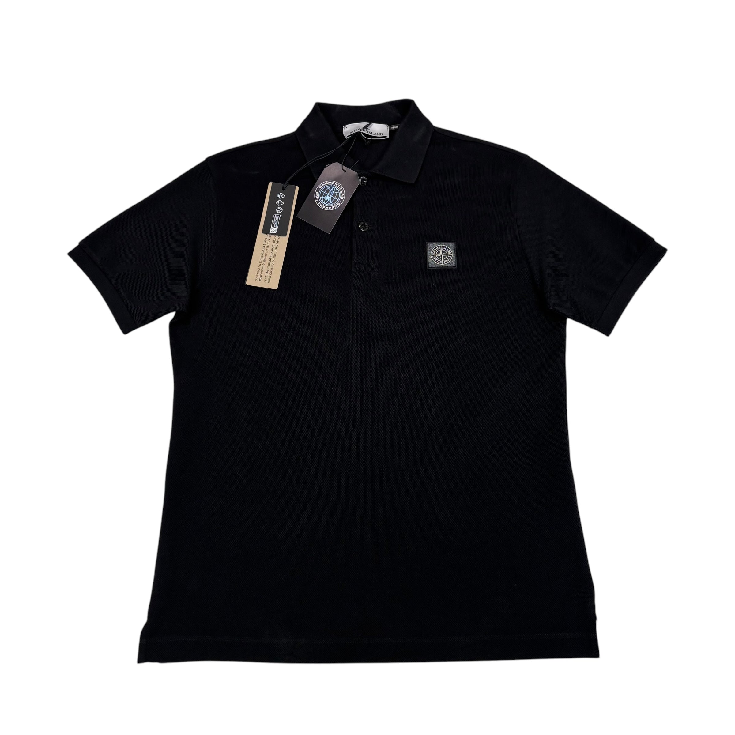 Stone Island Black Patch Logo Polo Shirt