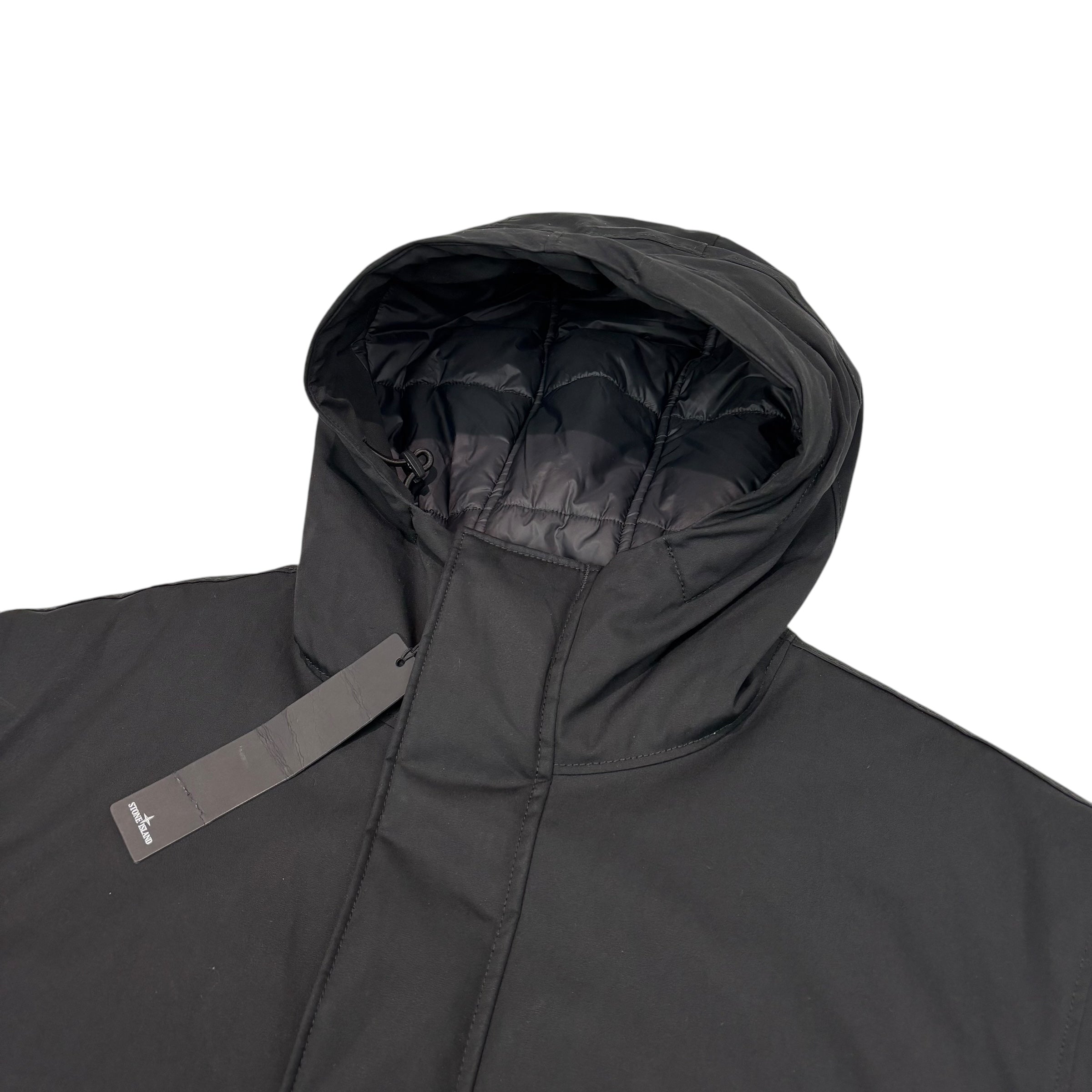 Stone Island Black O-Ventile with Primaloft Insulation Technology Ghost Piece Jacket