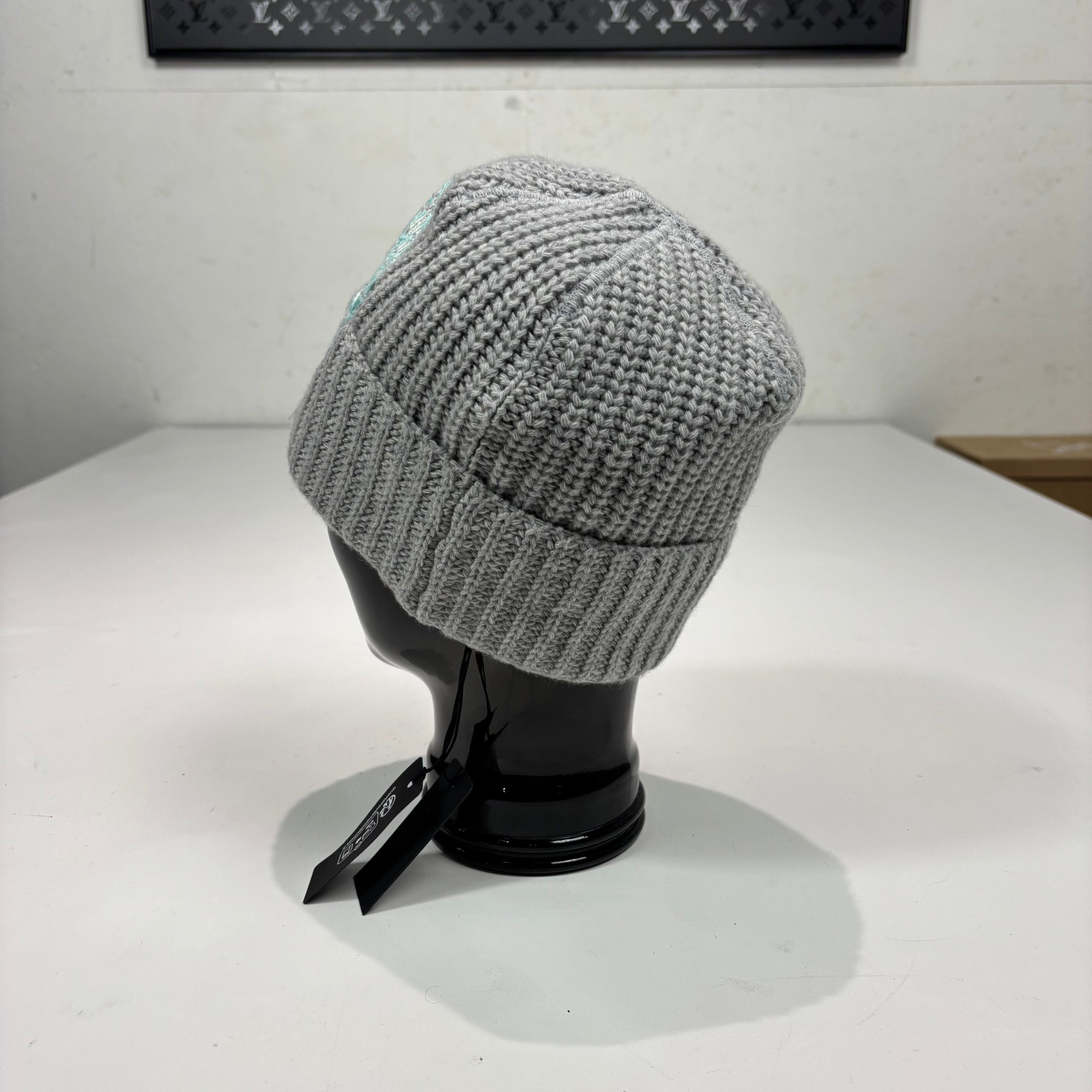 Stone Island Grey Logo Embroidery Beanie