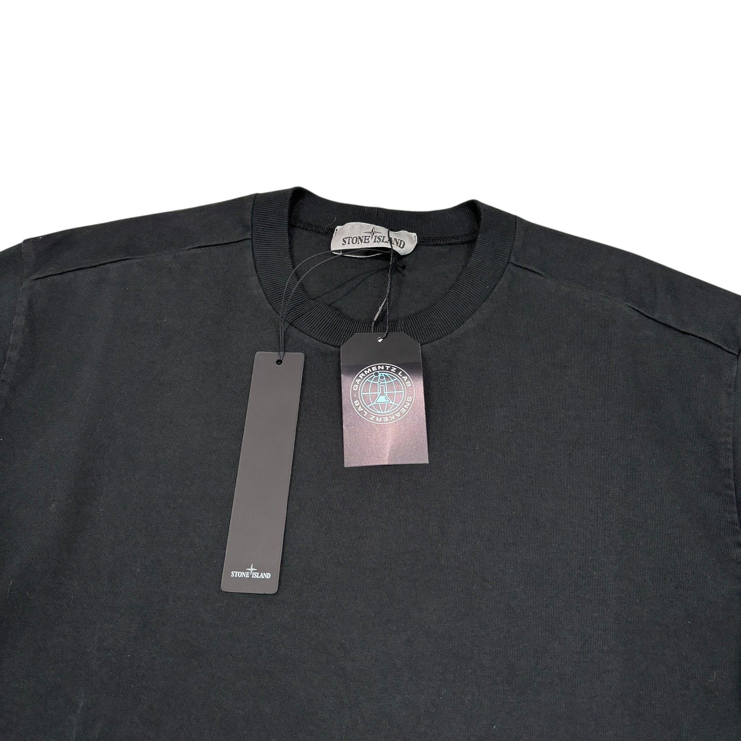 Stone Island Black Compass-Patch Crewneck Jumper
