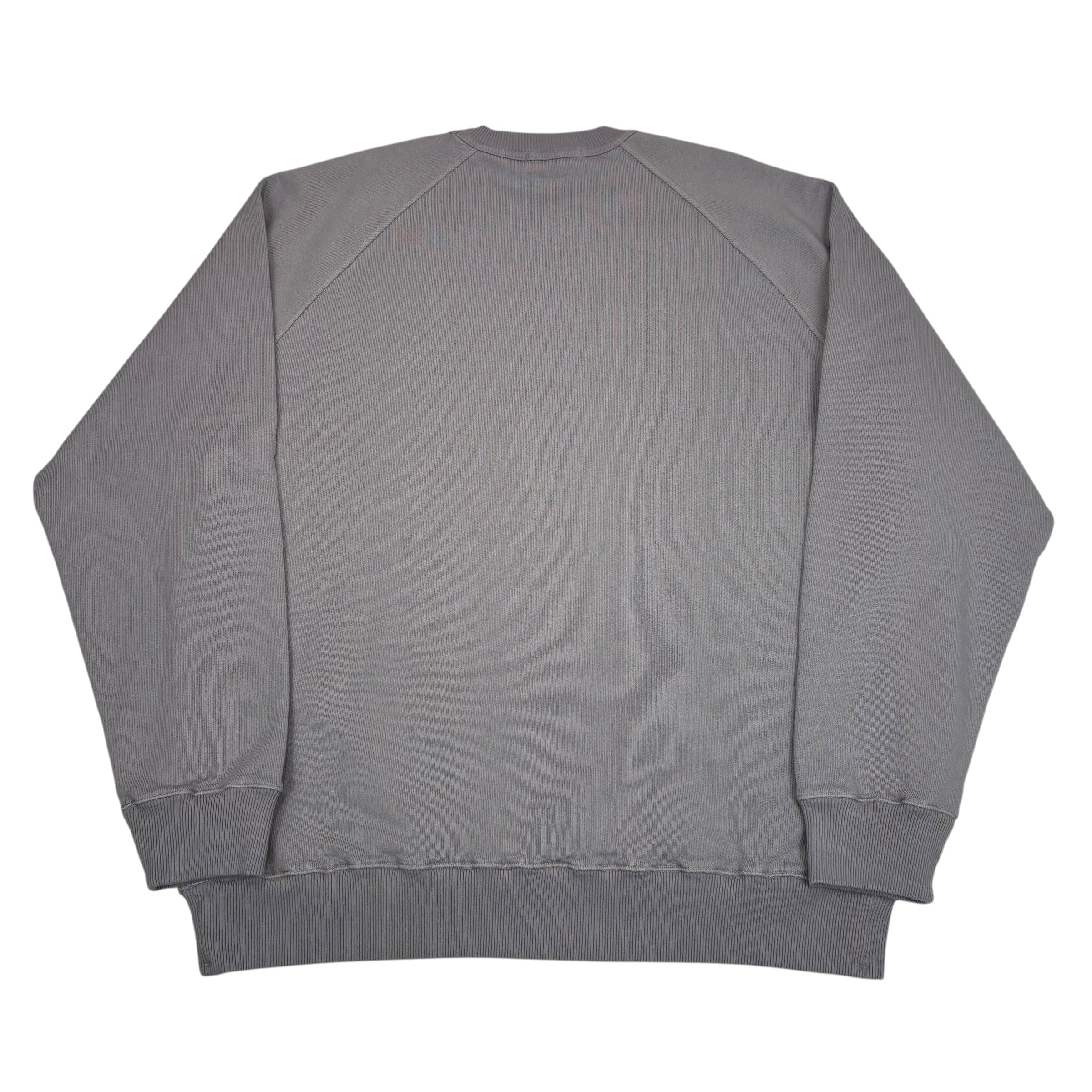 Stone Island Grey Logo-Appliqué Spell Out Thick Cotton Crewneck Jumper